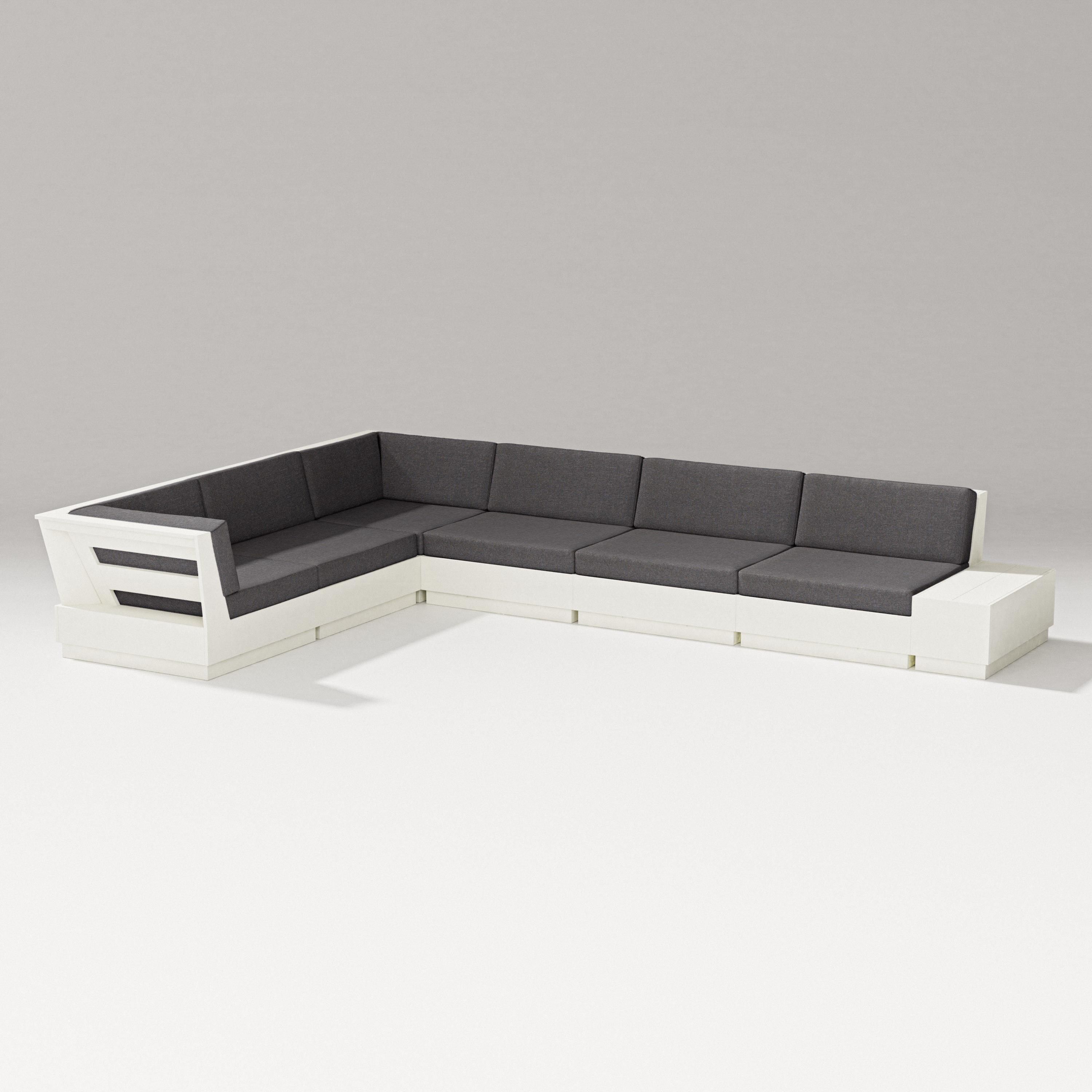 PW Designer Series Elevate 7-Piece Corner Sectional in Vintage White / Ash Charcoal