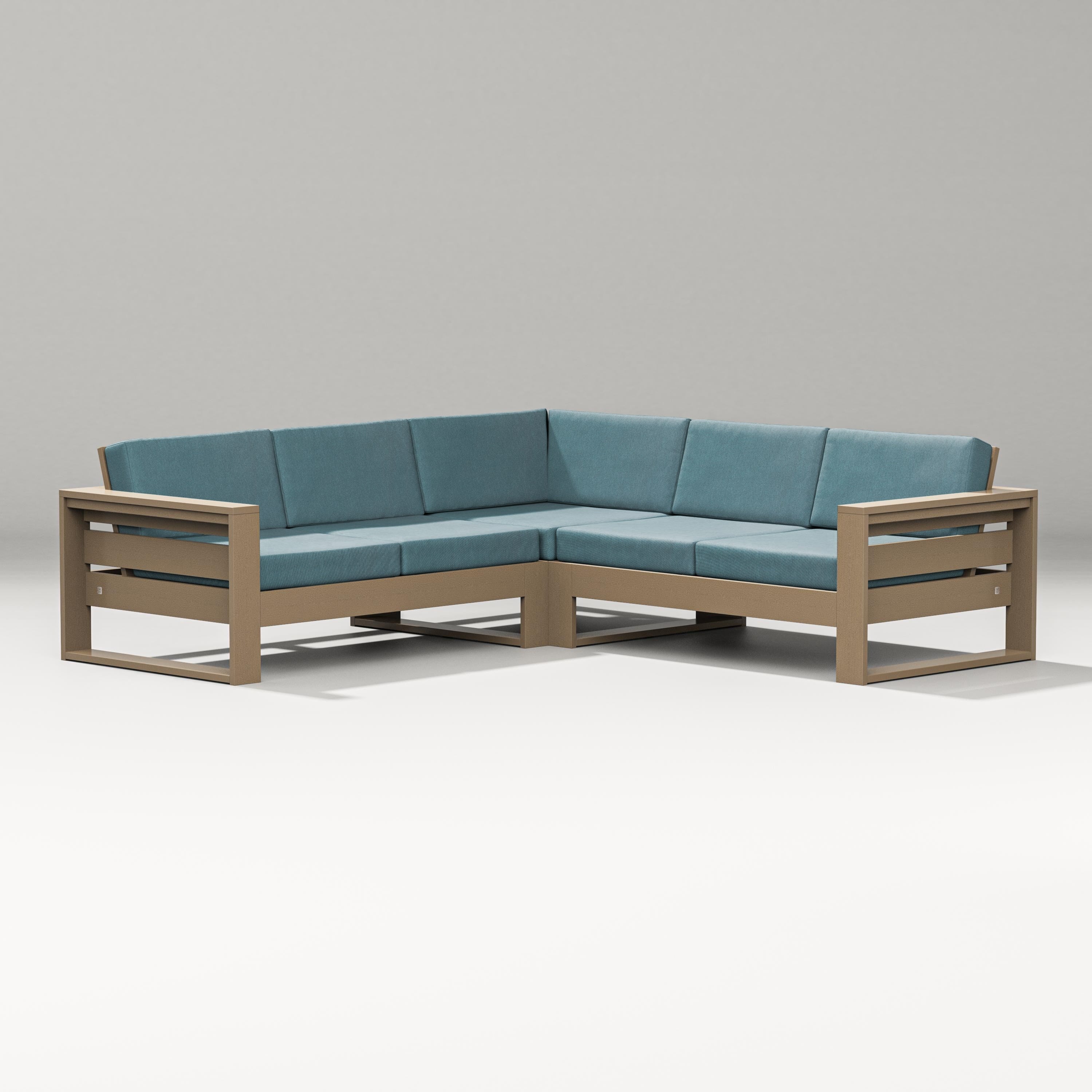 PW Designer Series Latitude Corner Sectional in Vintage Sahara / Ocean Teal
