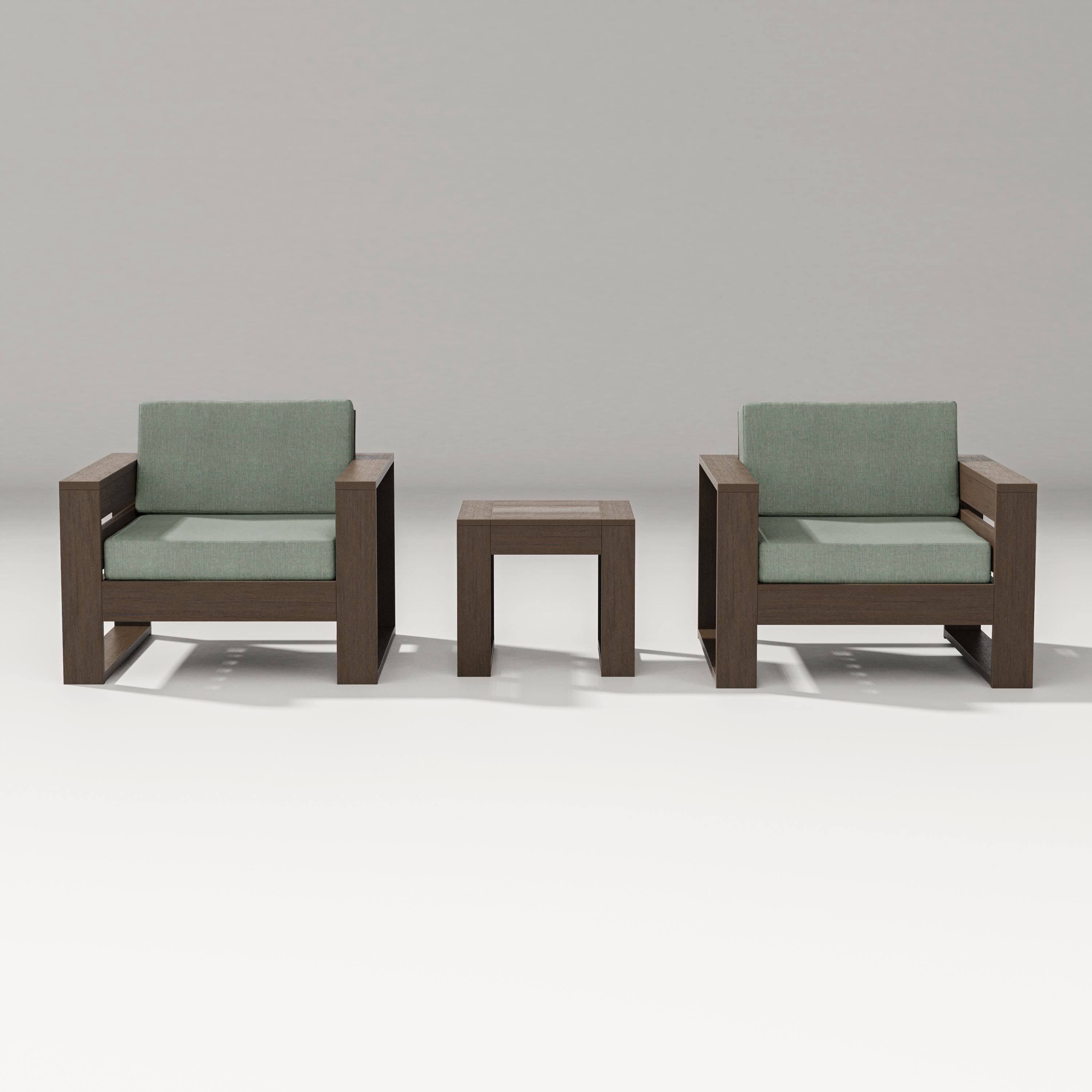 PW Designer Series Latitude 3-Piece Lounge Chair Set in Kona / Cast Sage