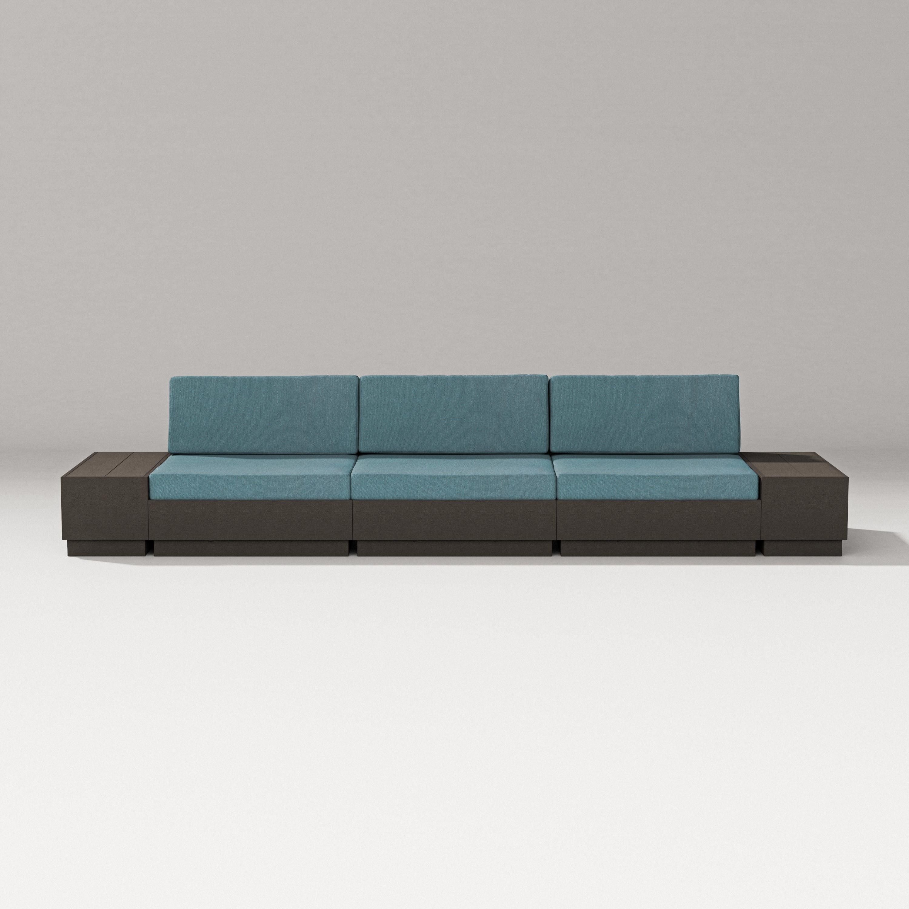 PW Designer Series Elevate Straight Sectional in Vintage Coffee / Ocean Teal