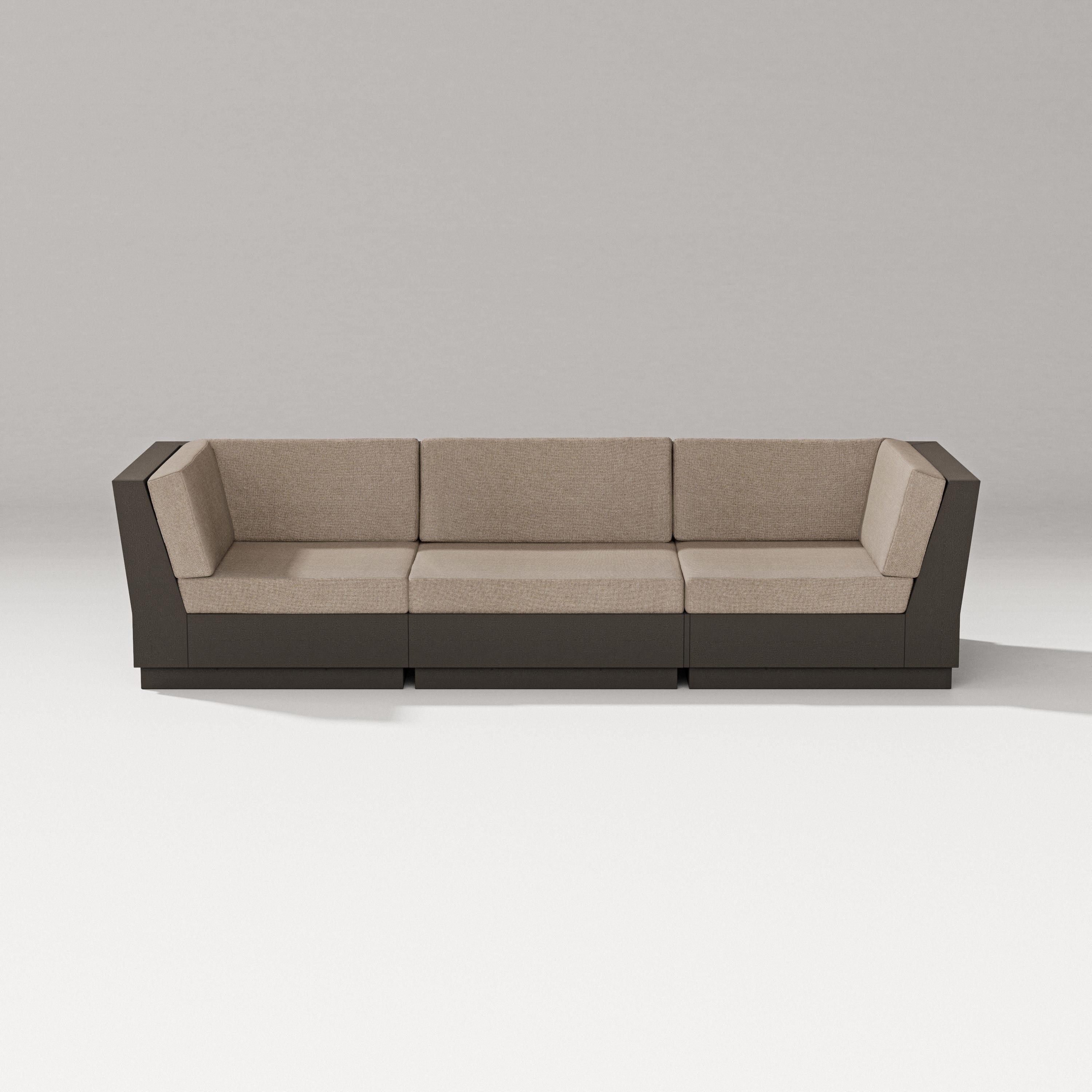 PW Designer Series Elevate Sofa Sectional in Vintage Coffee / Spiced Burlap