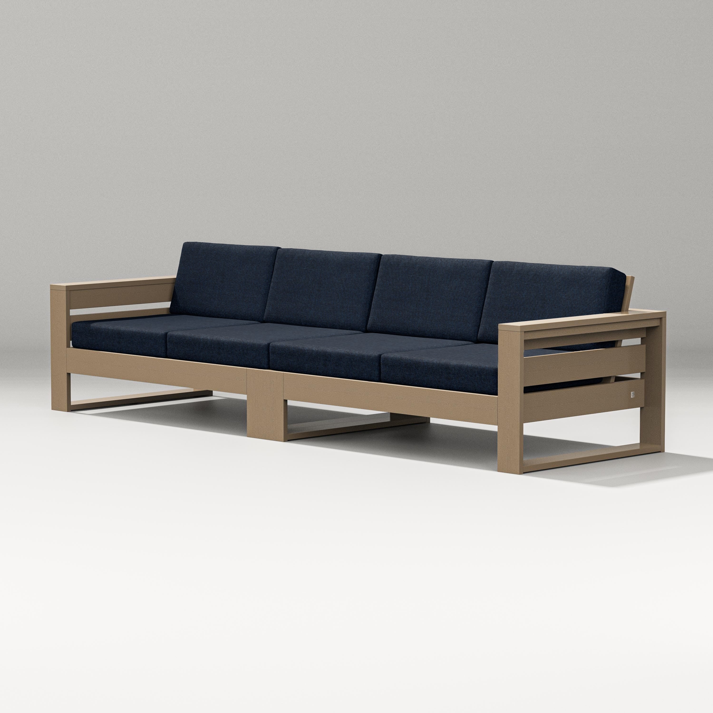 PW Designer Series Latitude Straight Sectional in Vintage Sahara / Marine Indigo