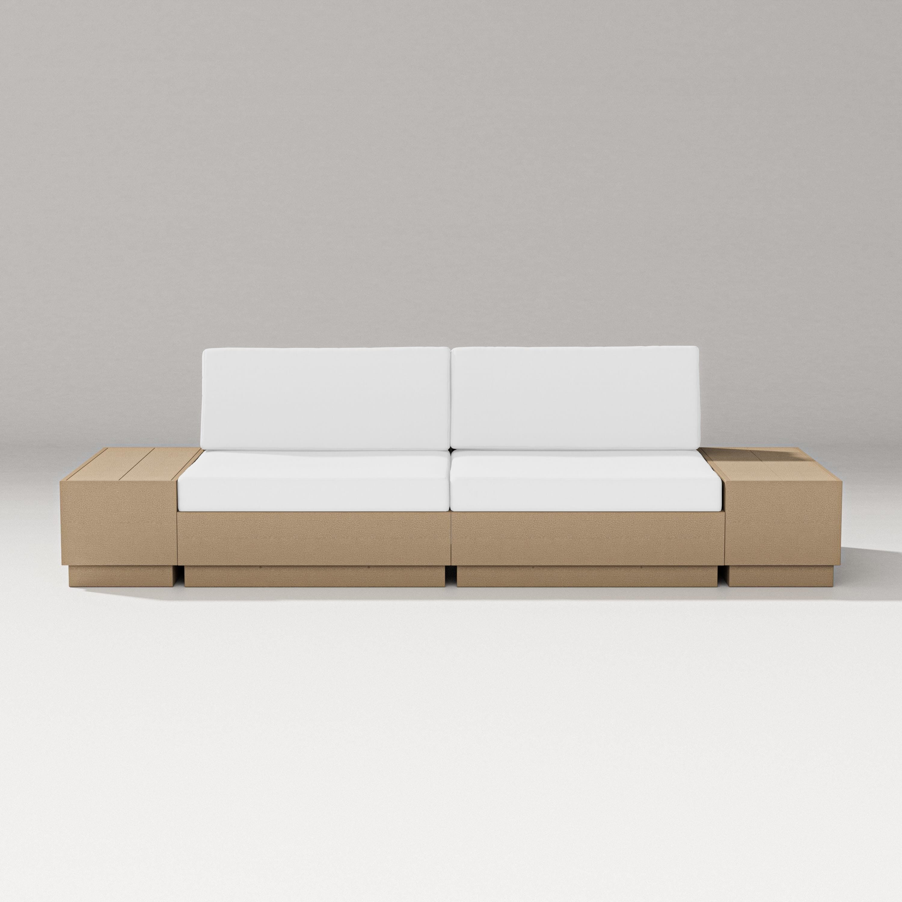 PW Designer Series Elevate 4-Piece Loveseat Sectional in Vintage Sahara / Natural