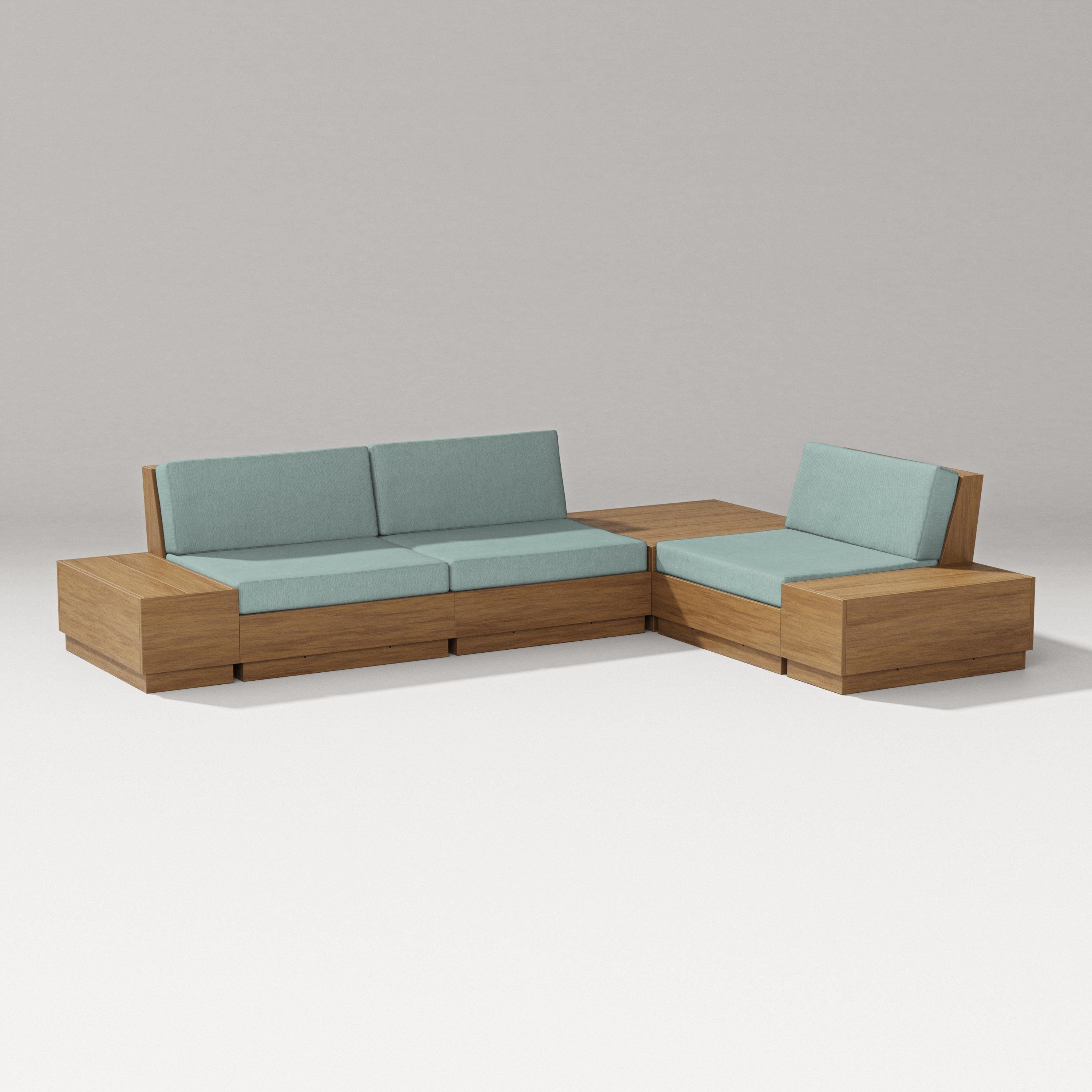 PW Designer Series Elevate 6-Piece Corner Sectional in Natural / Glacier Spa