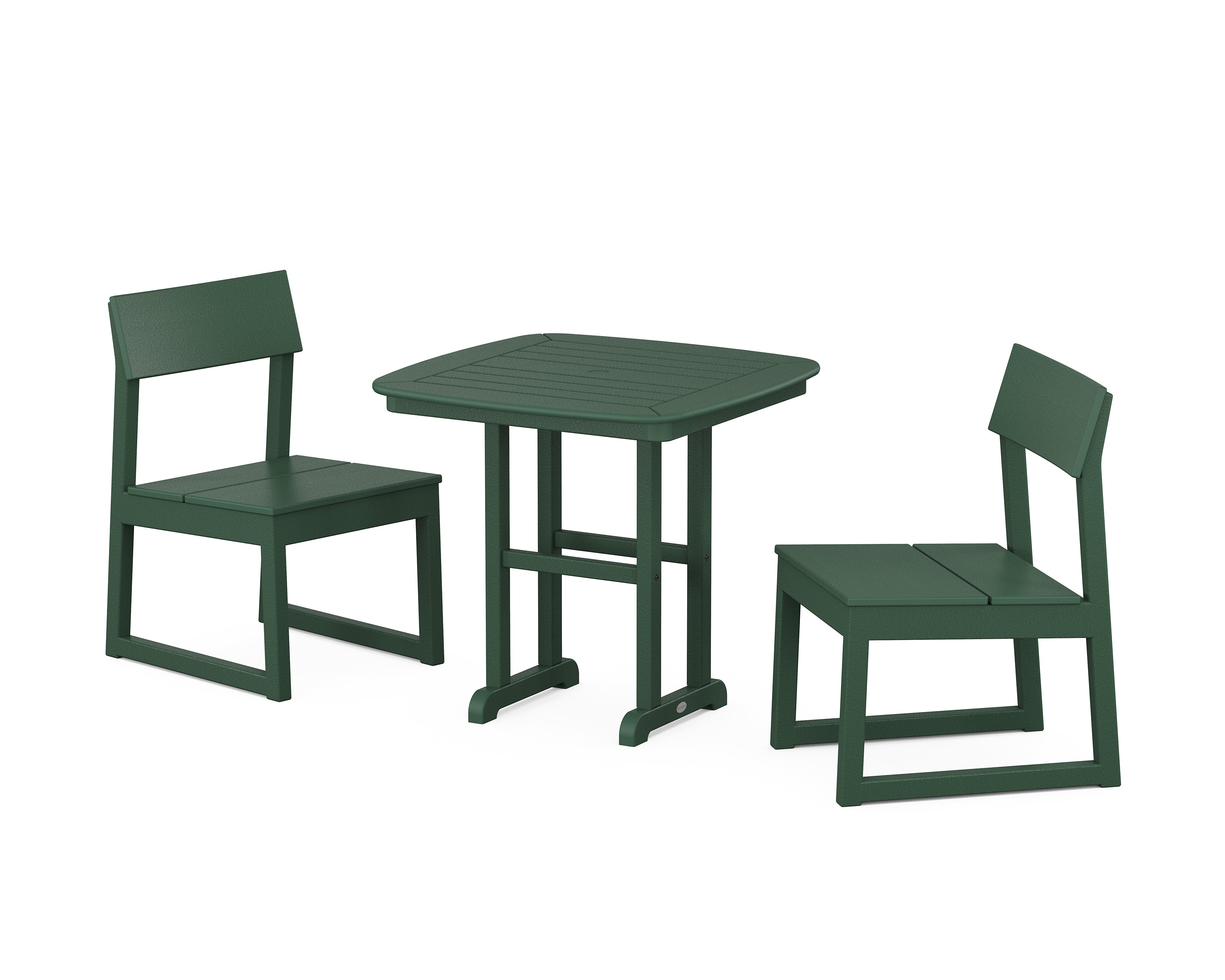 POLYWOOD® EDGE Side Chair 3-Piece Dining Set in Green