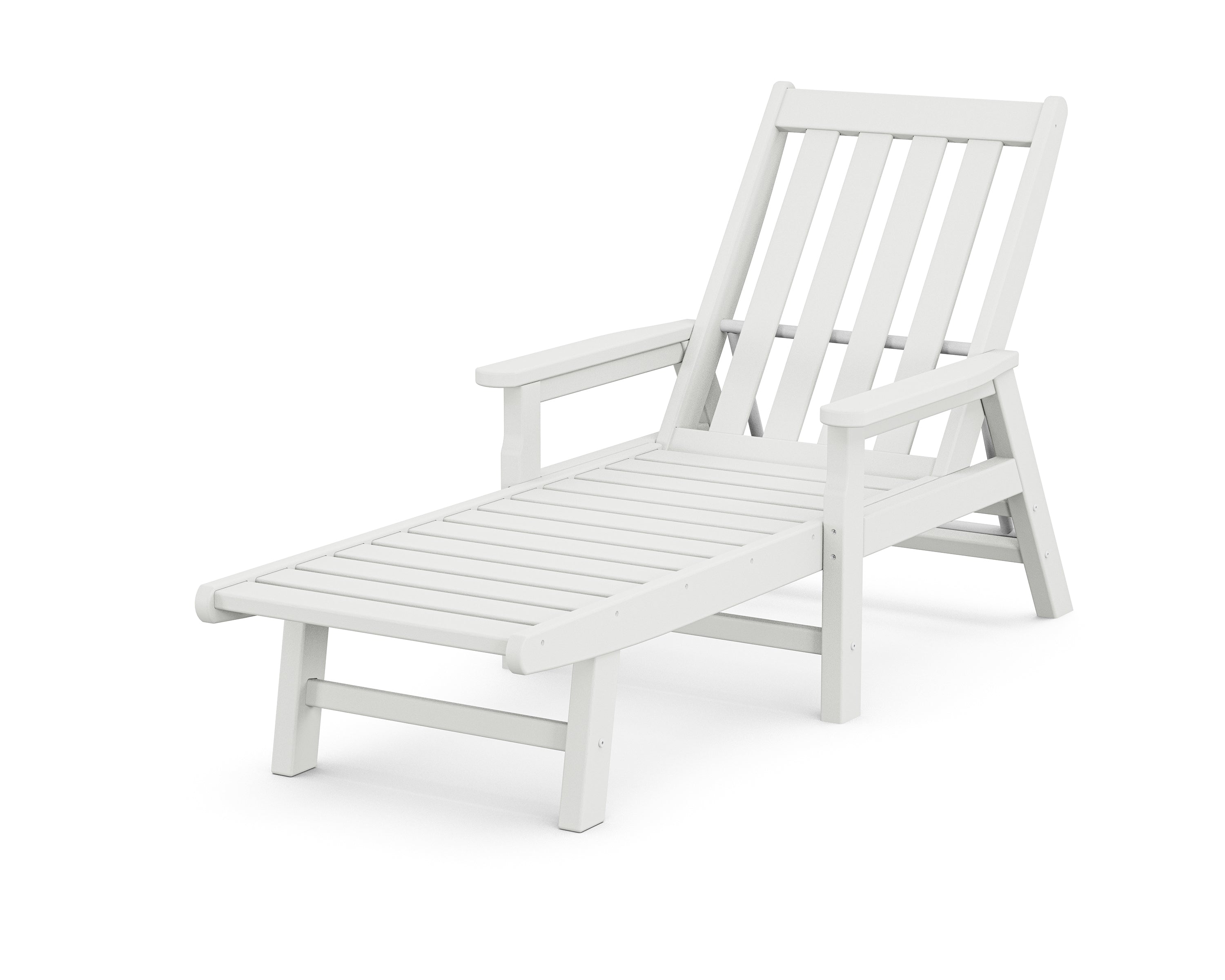 POLYWOOD® Vineyard Chaise with Arms in White