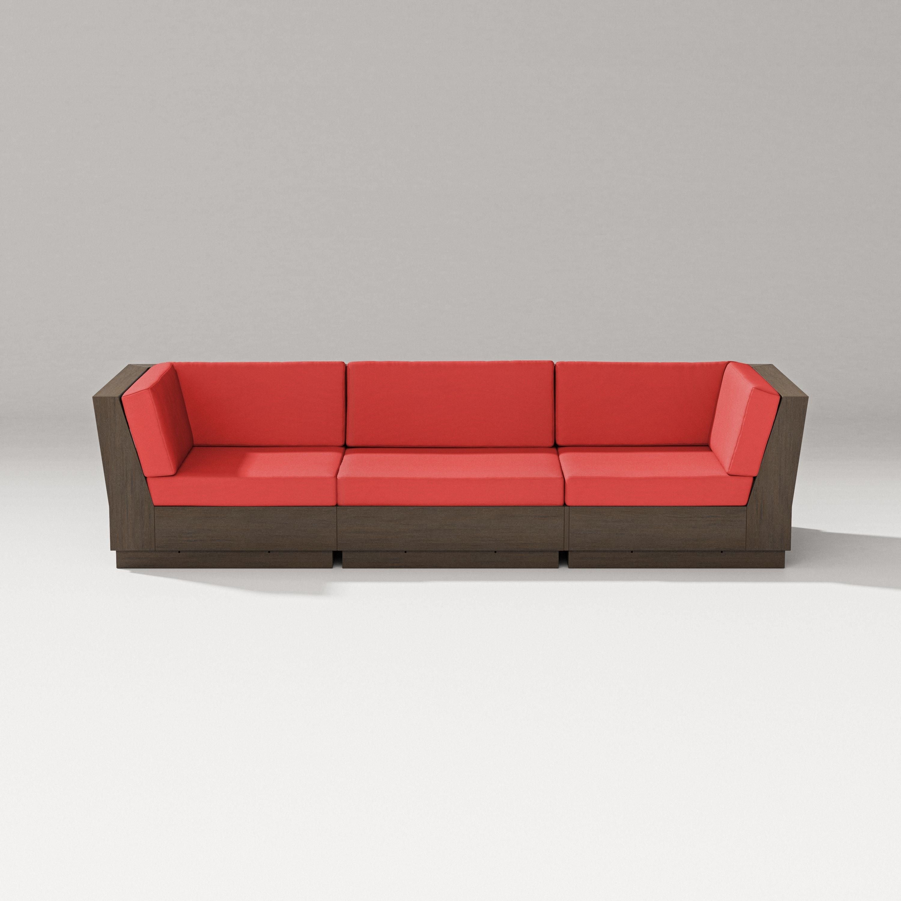 PW Designer Series Elevate Sofa Sectional in Kona / Crimson Linen