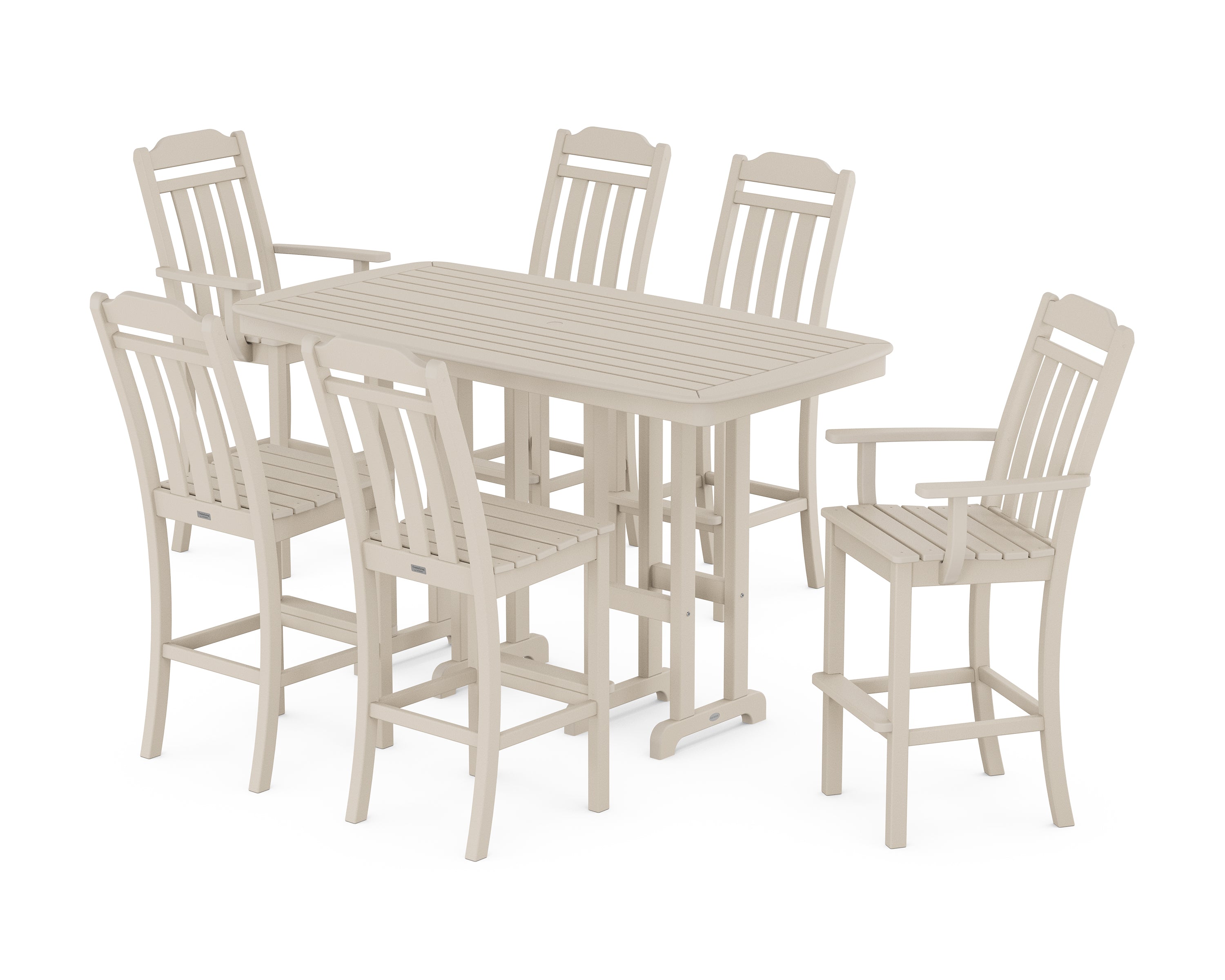 POLYWOOD Country Living 7-Piece Bar Set in Sand