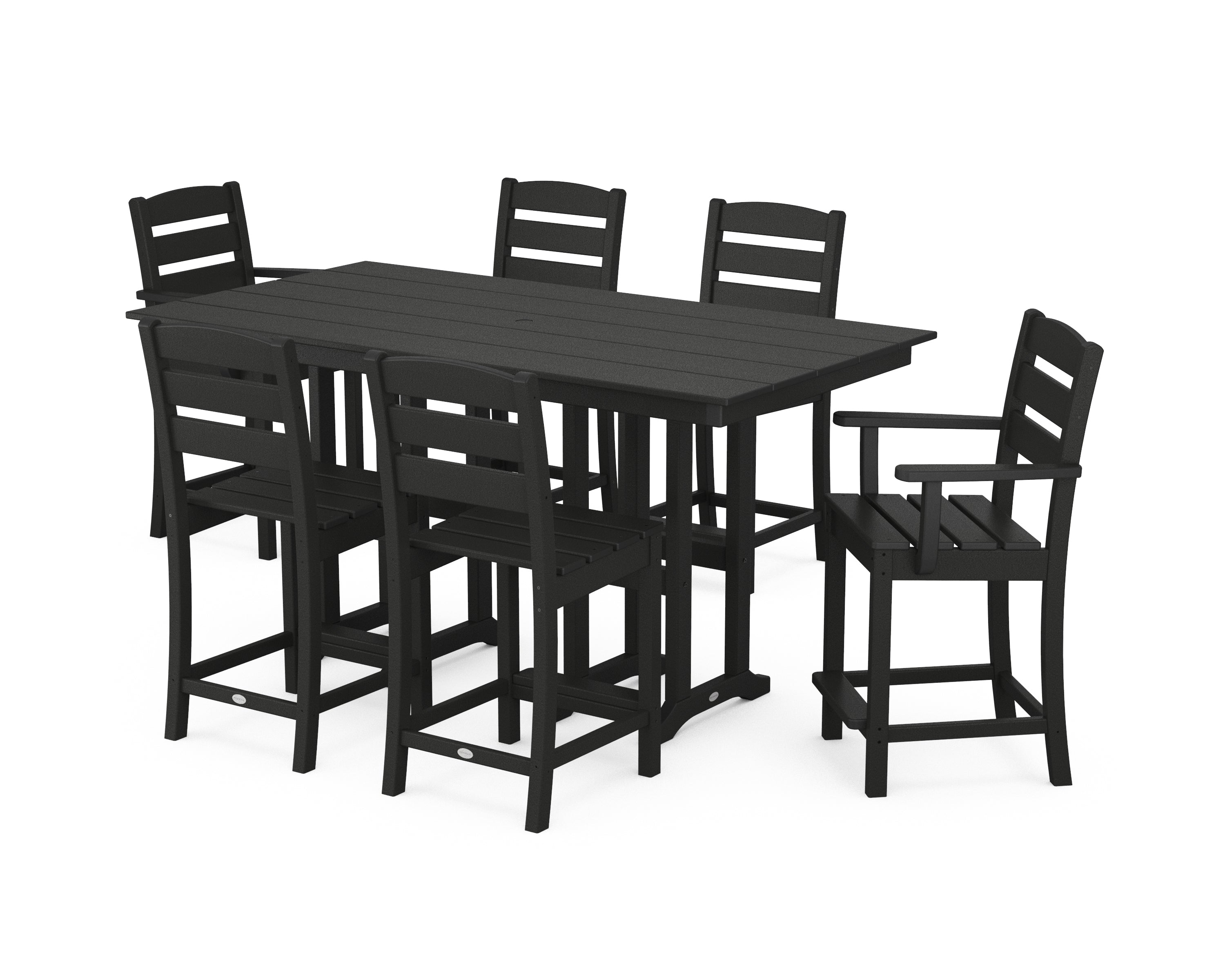 POLYWOOD® Lakeside 7-Piece Counter Set in Black