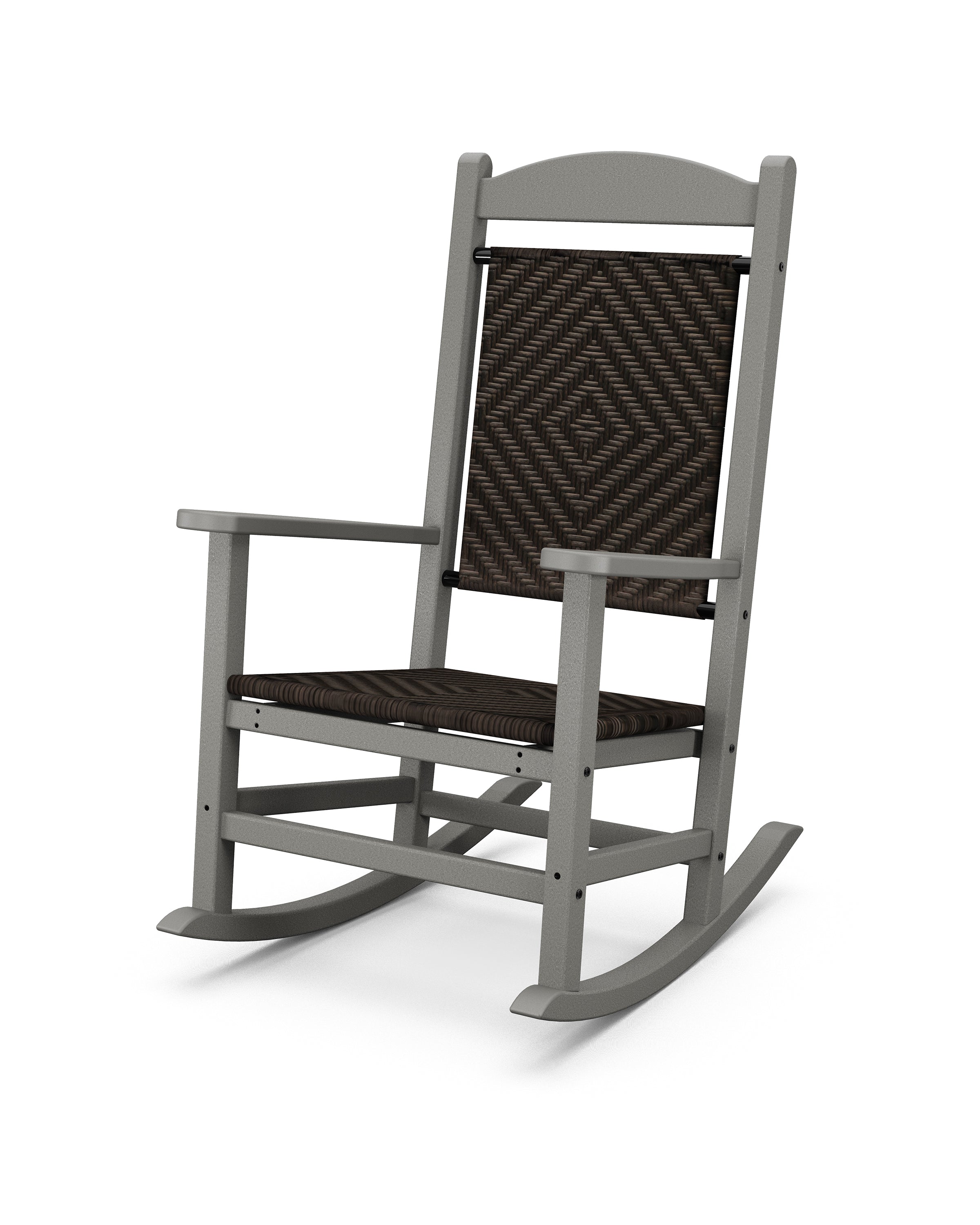 POLYWOOD® Presidential Woven Rocking Chair in Slate Grey / Cahaba