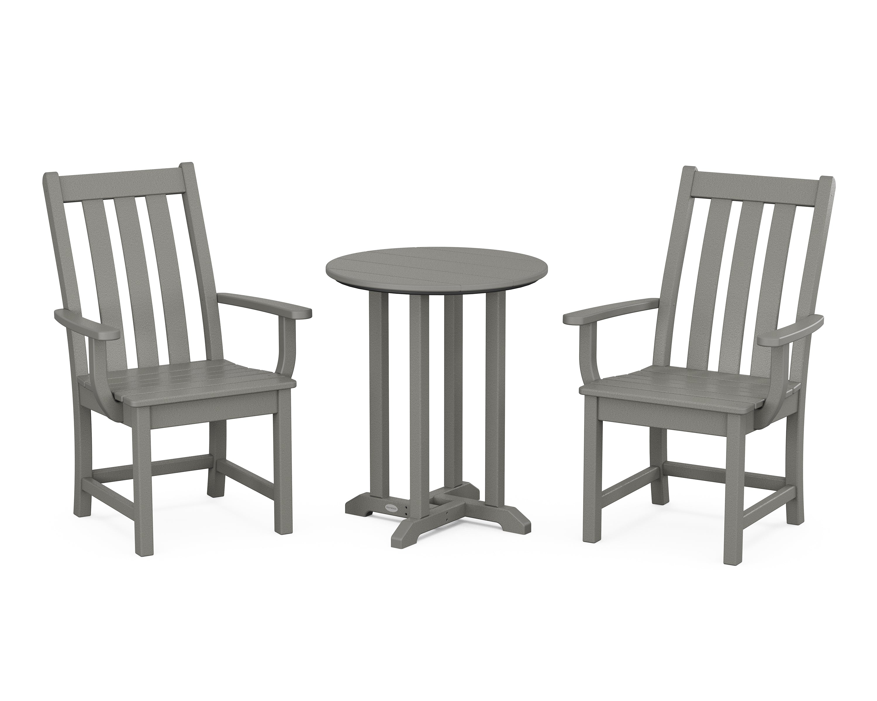 POLYWOOD Vineyard 3-Piece Round Bistro Dining Set in Slate Grey