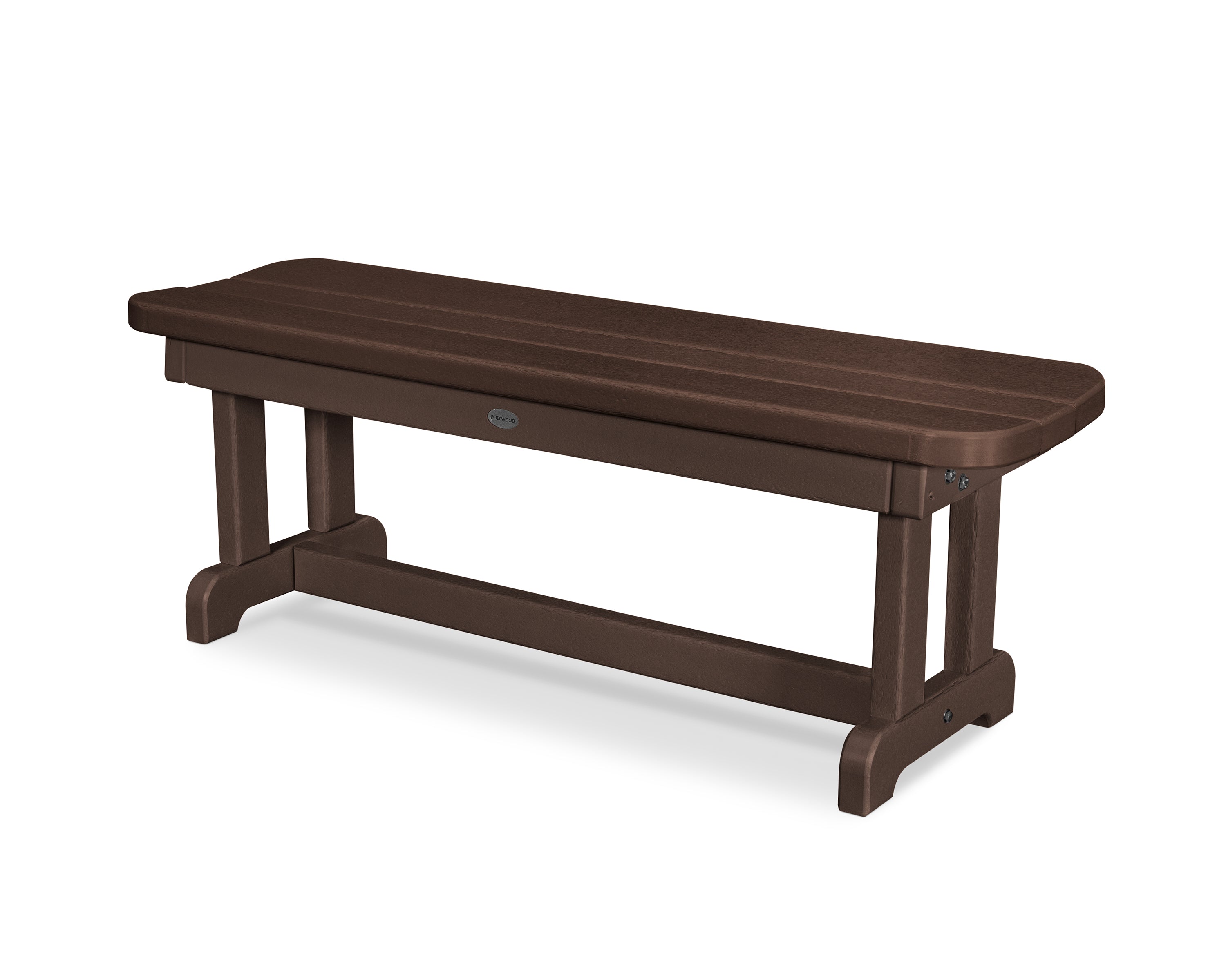 POLYWOOD® Park 48" Backless Bench in Mahogany