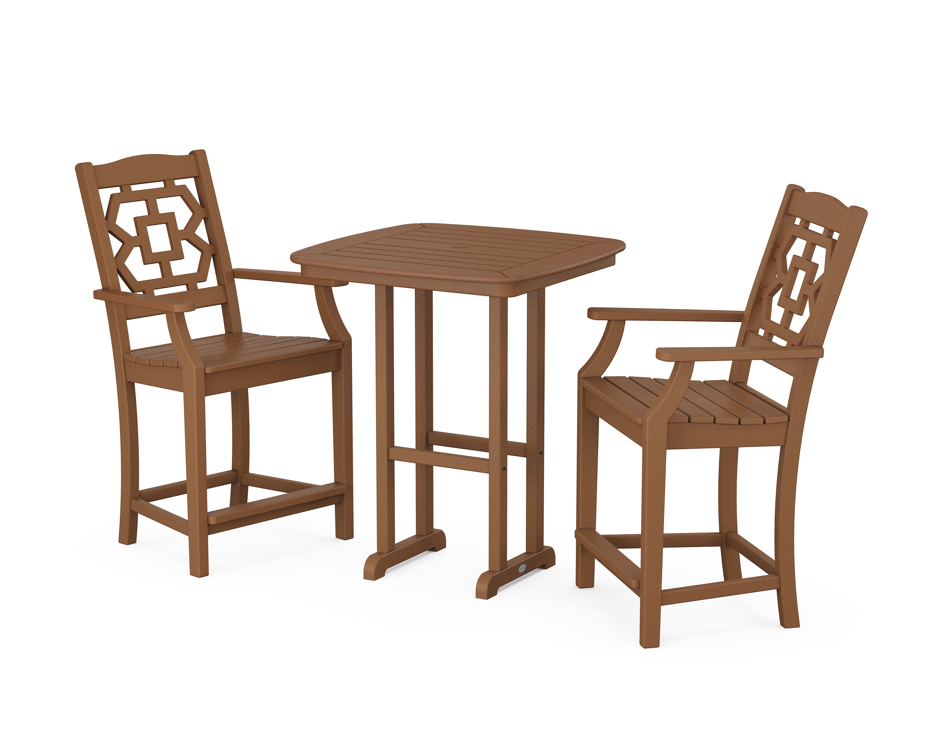 Martha Stewart by POLYWOOD® Chinoiserie 3-Piece Counter Set in Teak
