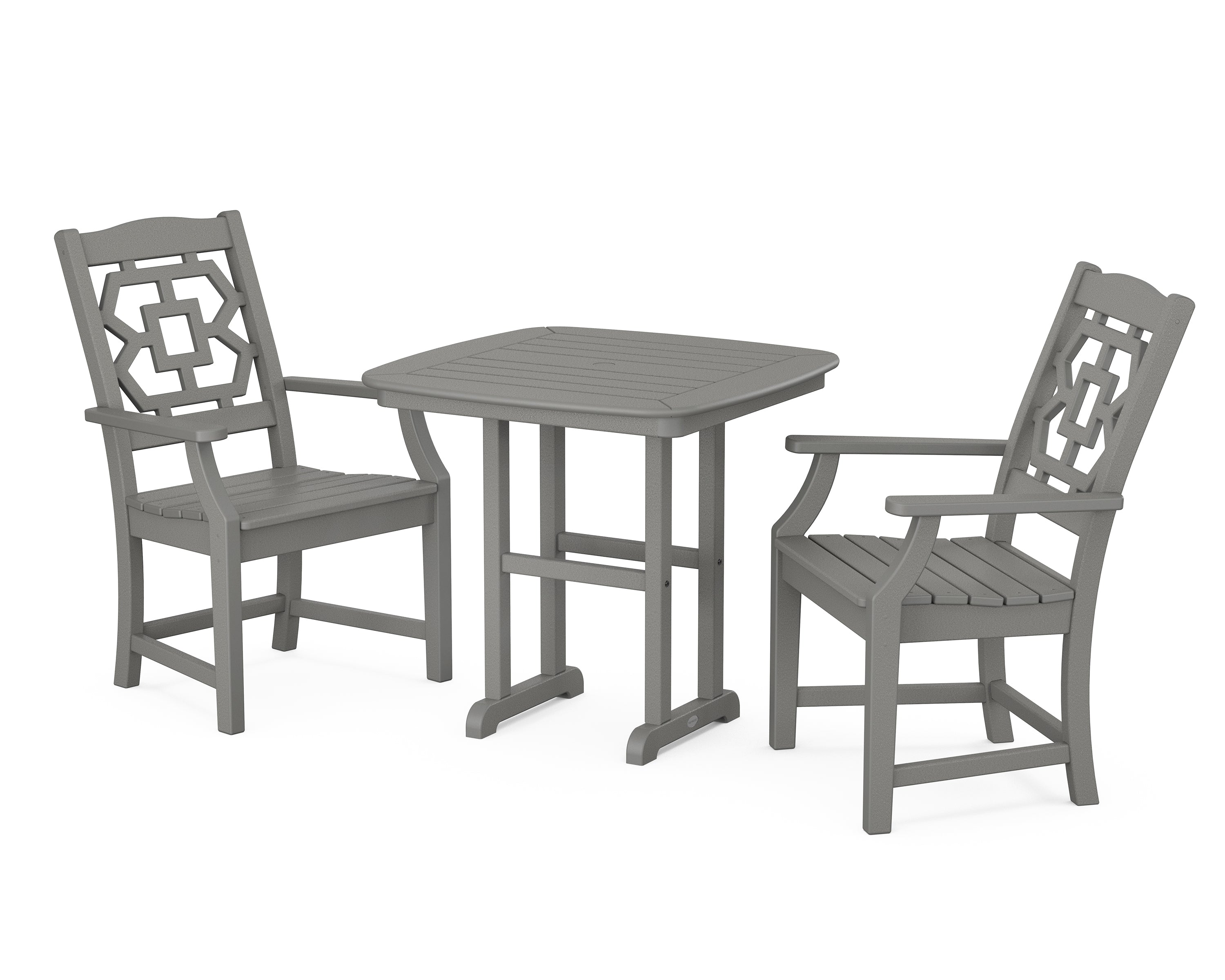 Martha Stewart by POLYWOOD® Chinoiserie 3-Piece Dining Set in Slate Grey