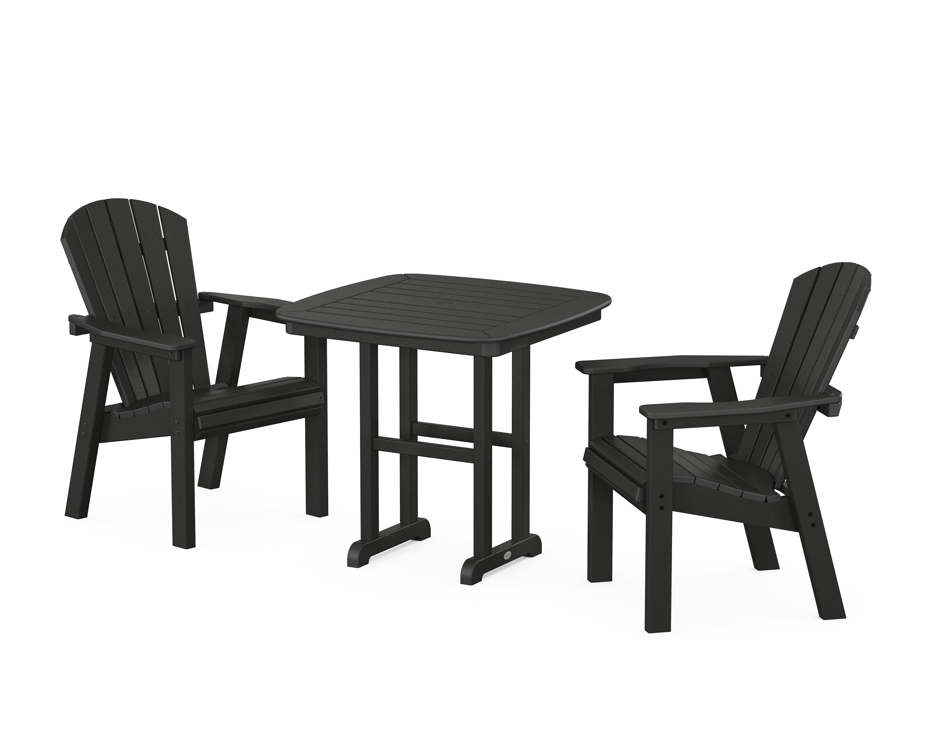 POLYWOOD® Seashell 3-Piece Dining Set in Black