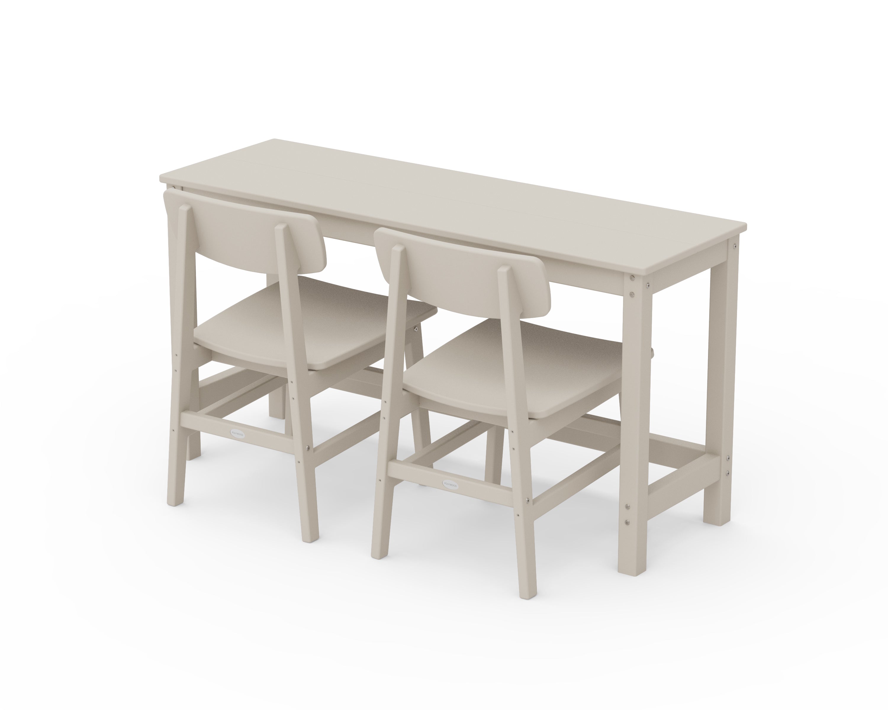 POLYWOOD Modern Studio Urban Chair 3-Piece Balcony Set in Sand