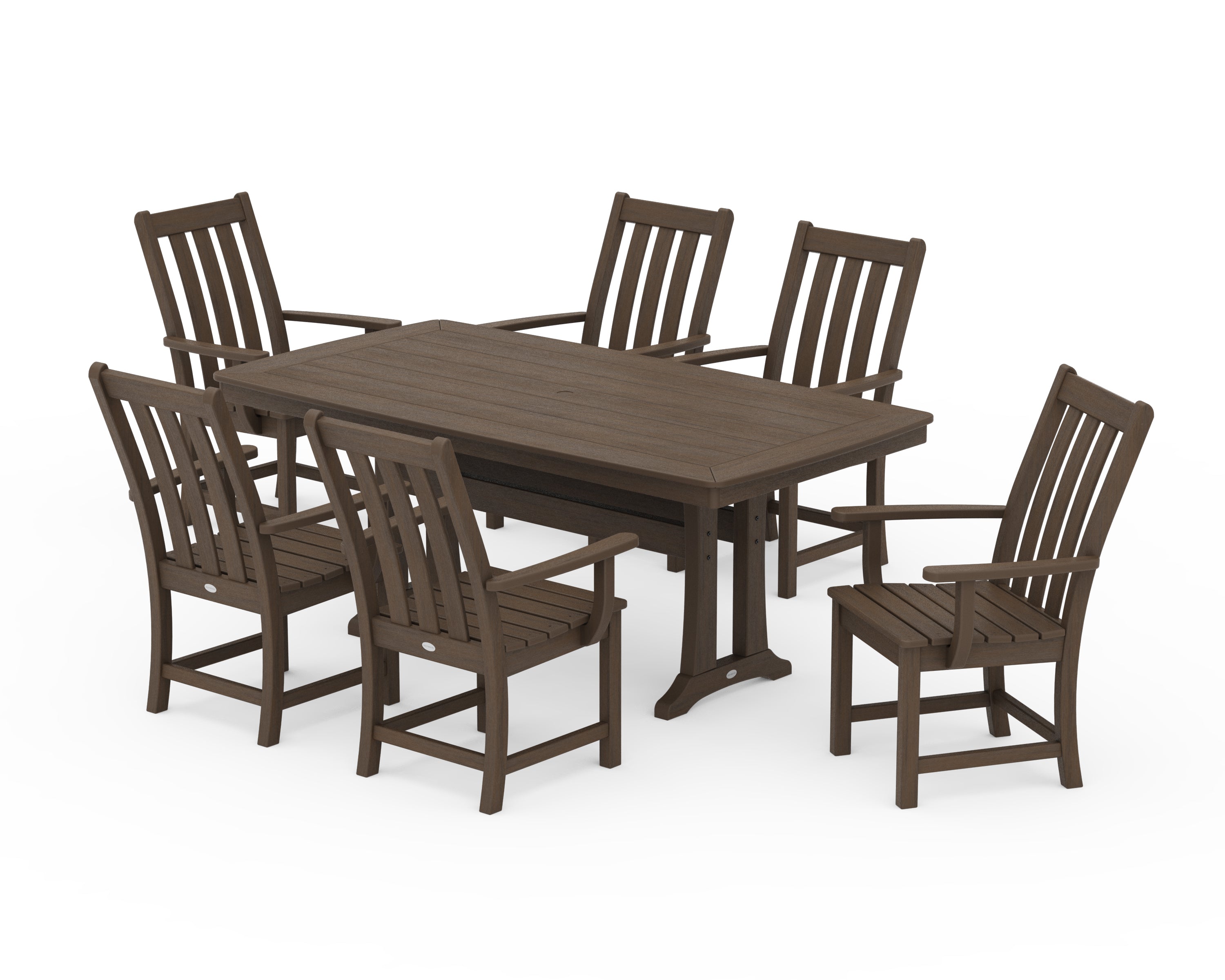 POLYWOOD Vineyard 7-Piece Arm Chair Dining Set in Kona