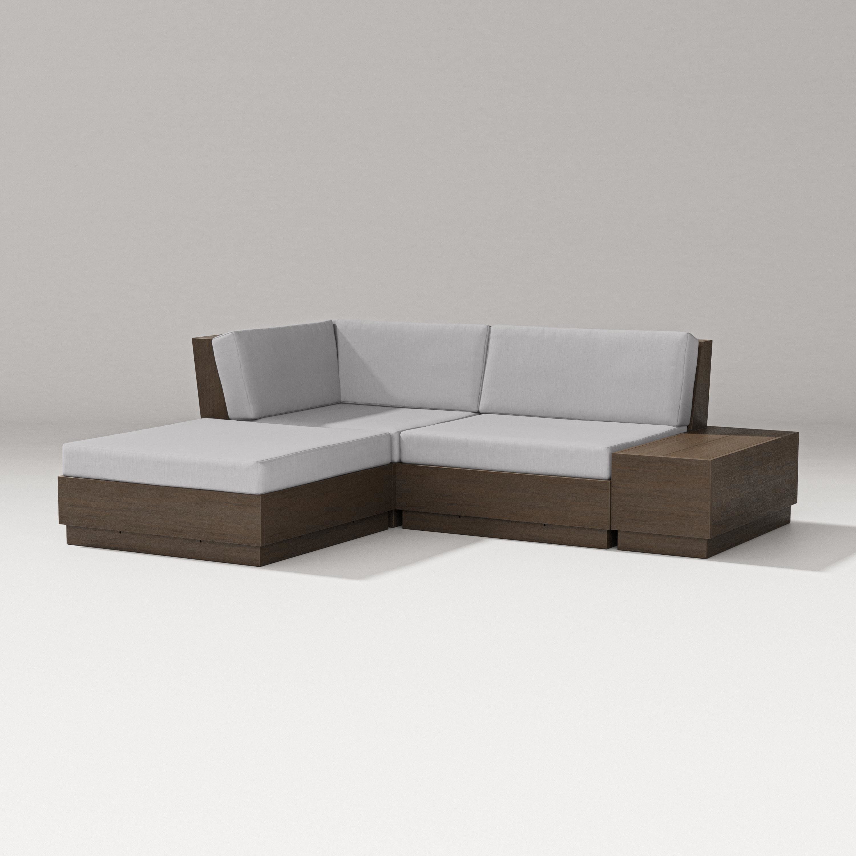 PW Designer Series Elevate Loveseat Sectional with Chaise in Kona / Granite