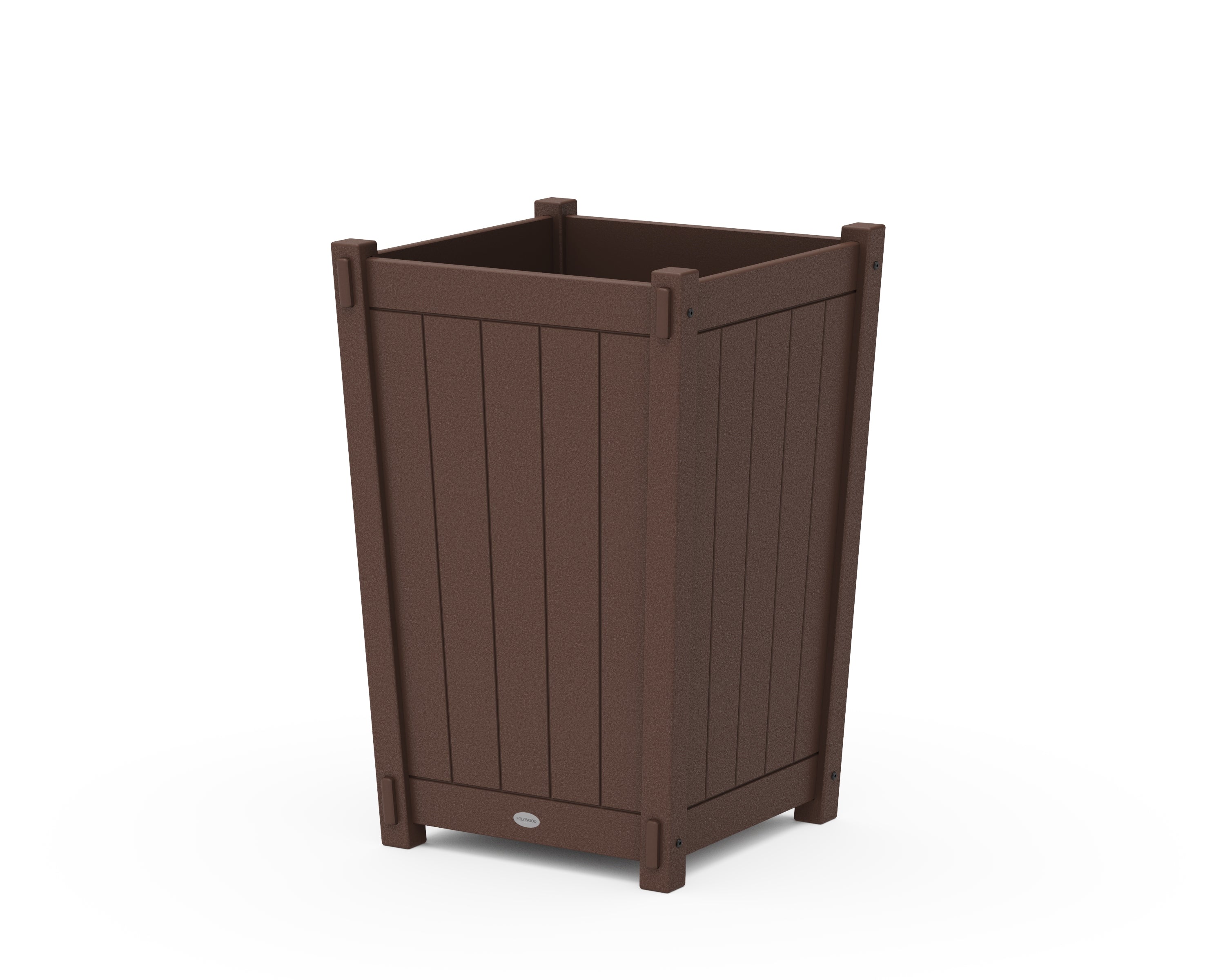 POLYWOOD Vineyard Large Tapered Square Planter Box in Mahogany