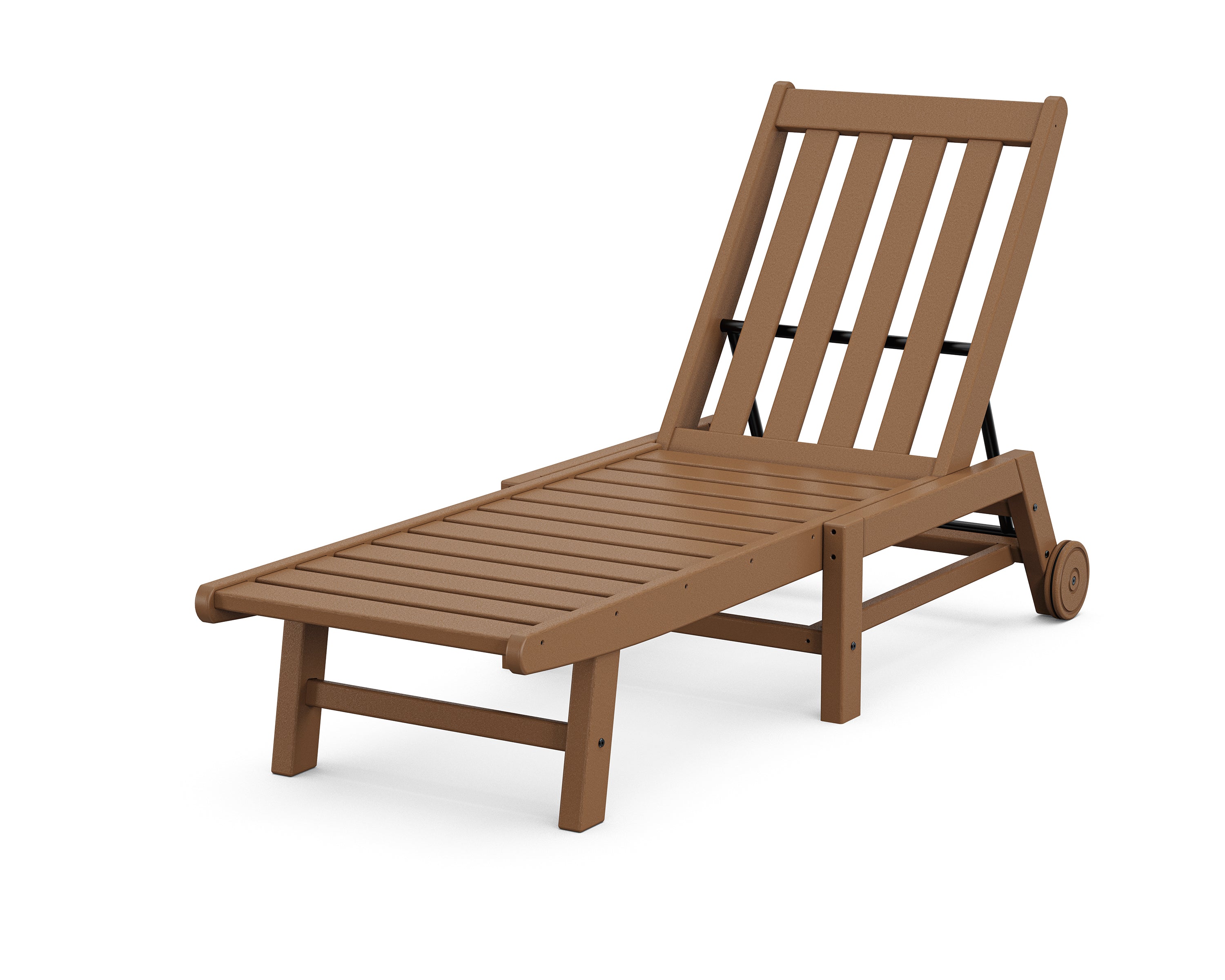 POLYWOOD® Vineyard Chaise with Wheels in Teak