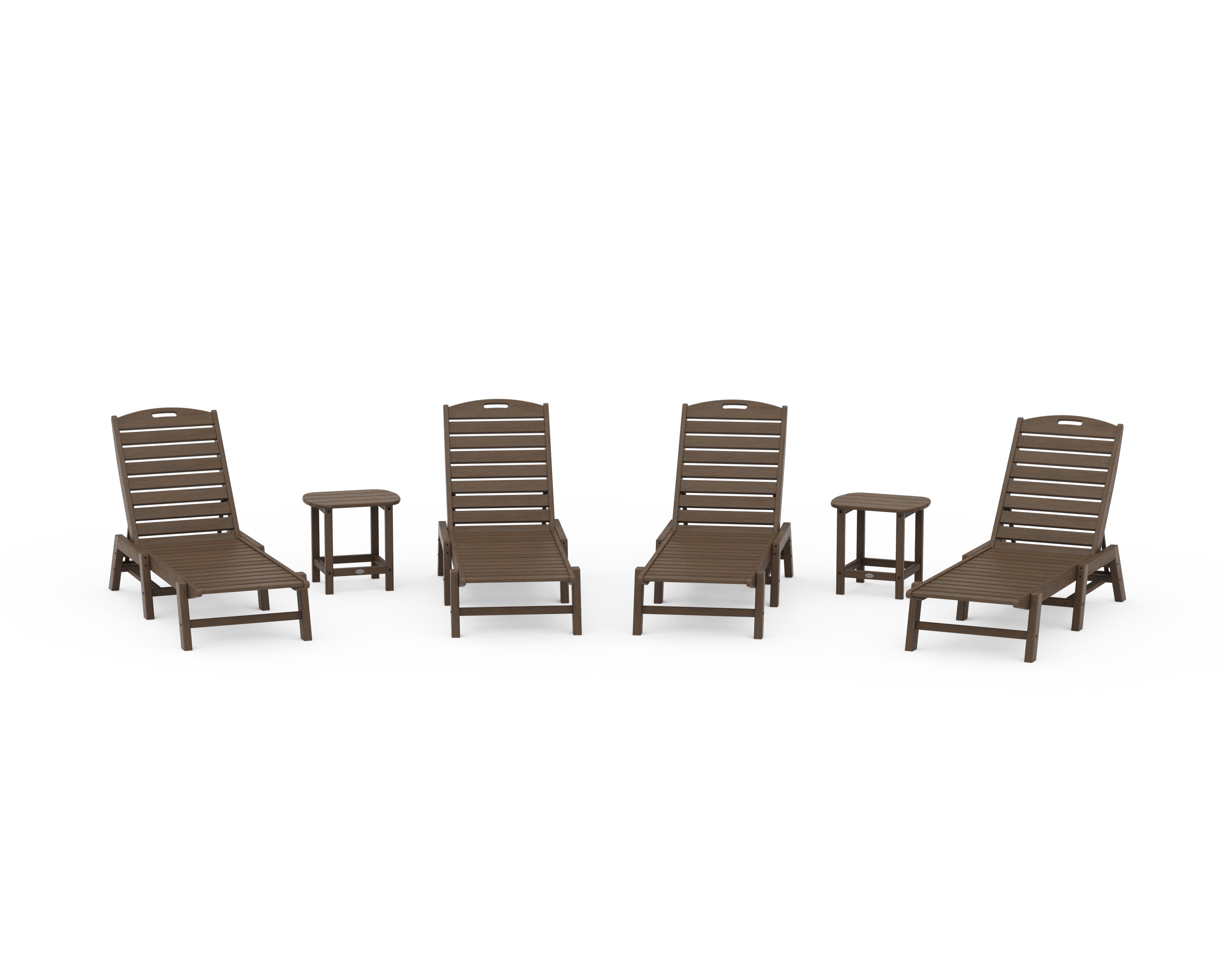 POLYWOOD Nautical Chaise 6-Piece Set in Kona