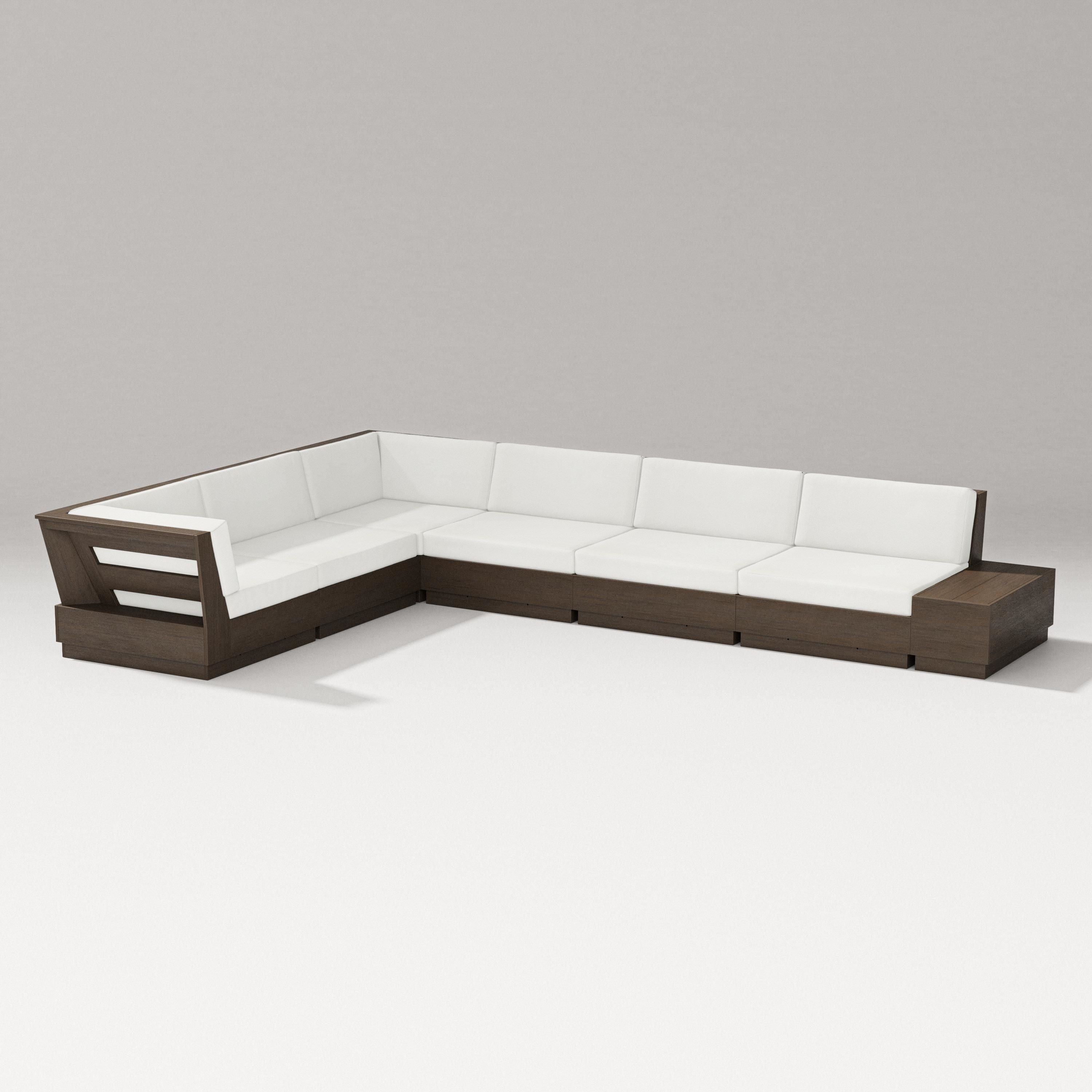 PW Designer Series Elevate 7-Piece Corner Sectional in Kona / Natural Linen