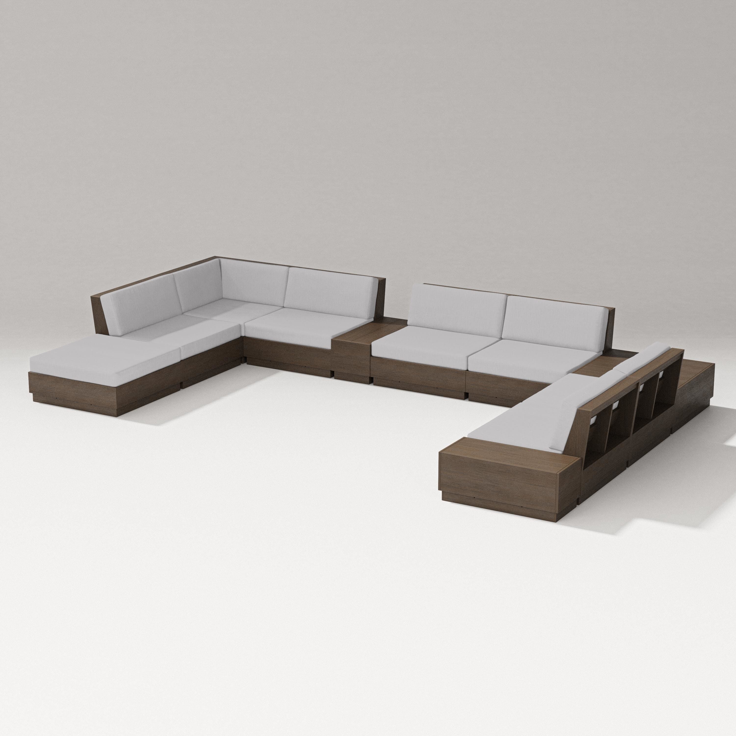 PW Designer Series Elevate 11-Piece Conversation Sectional Set in Kona / Granite