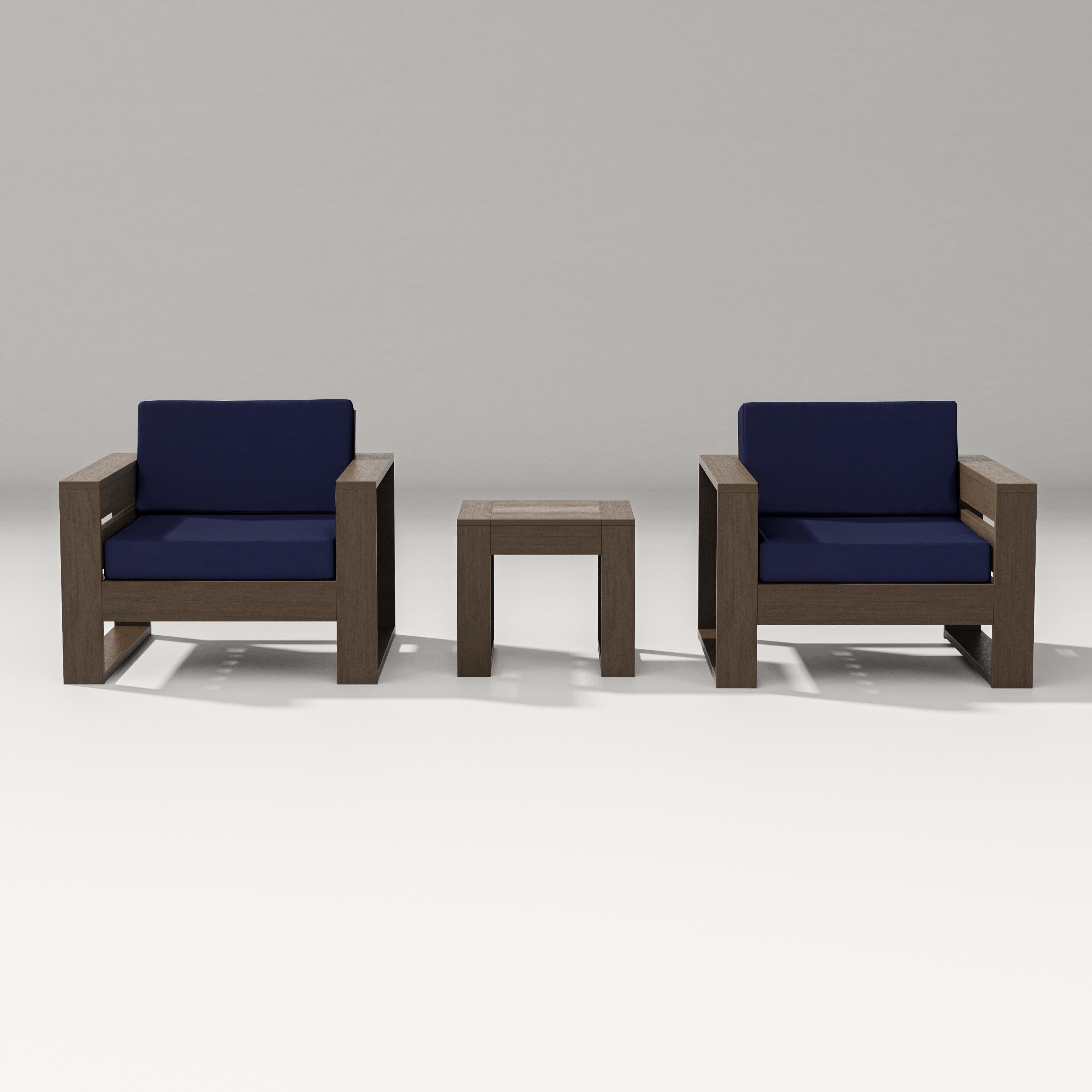 PW Designer Series Latitude 3-Piece Lounge Chair Set in Kona / Navy
