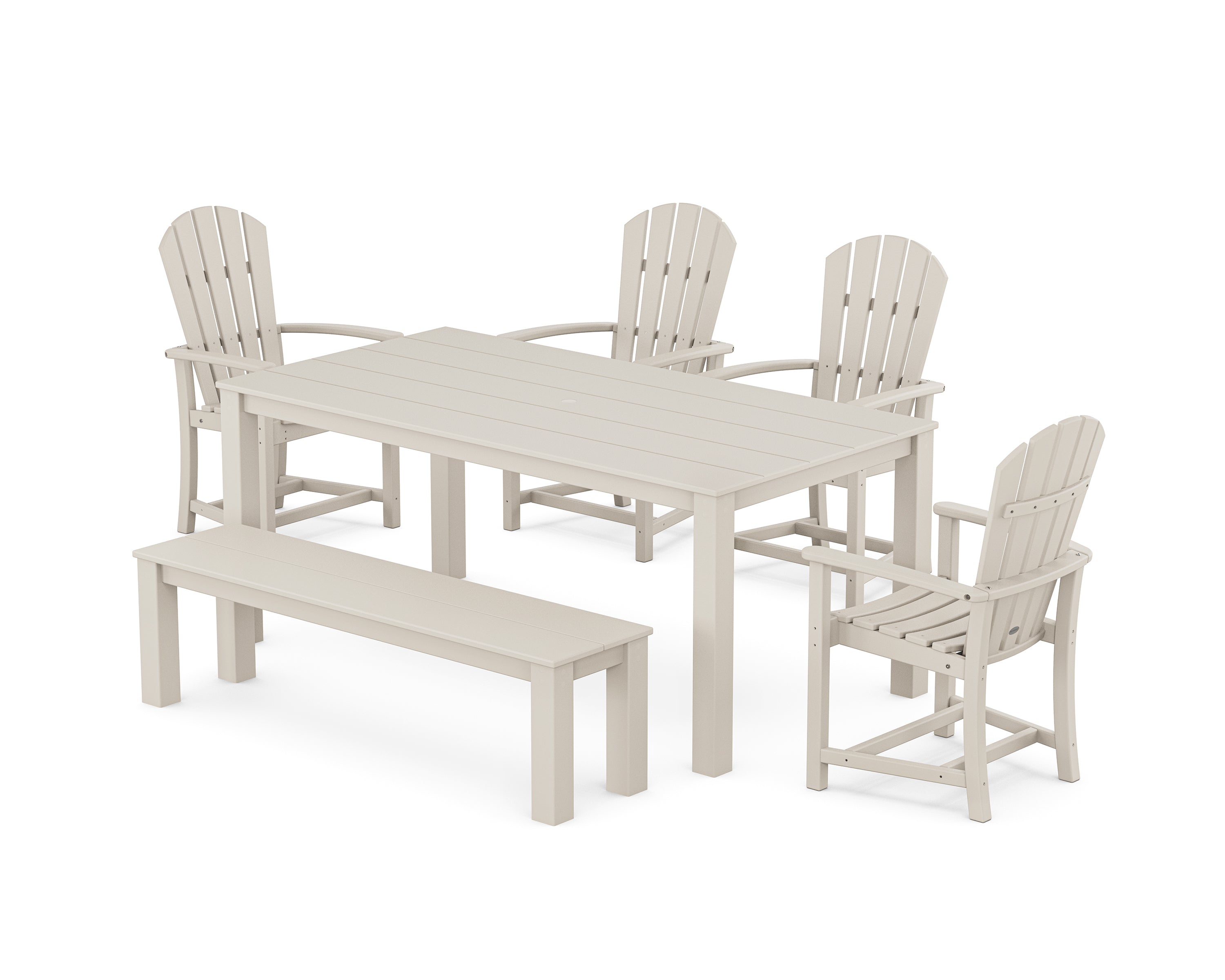 POLYWOOD® Palm Coast 6-Piece Parsons Dining Set with Bench in Sand