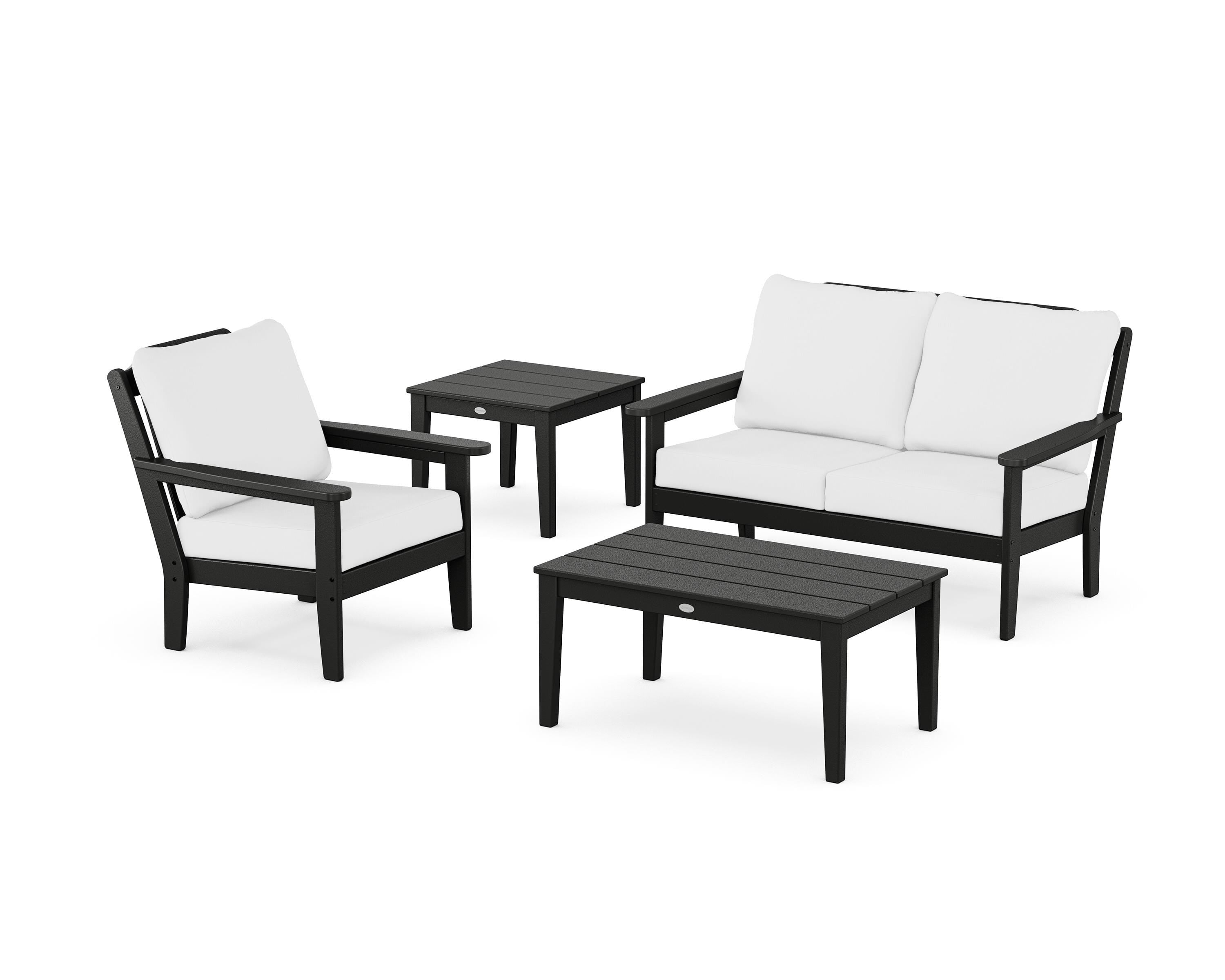 Country Living Wovendale 4-Piece Deep Seating Set in Black / Natural