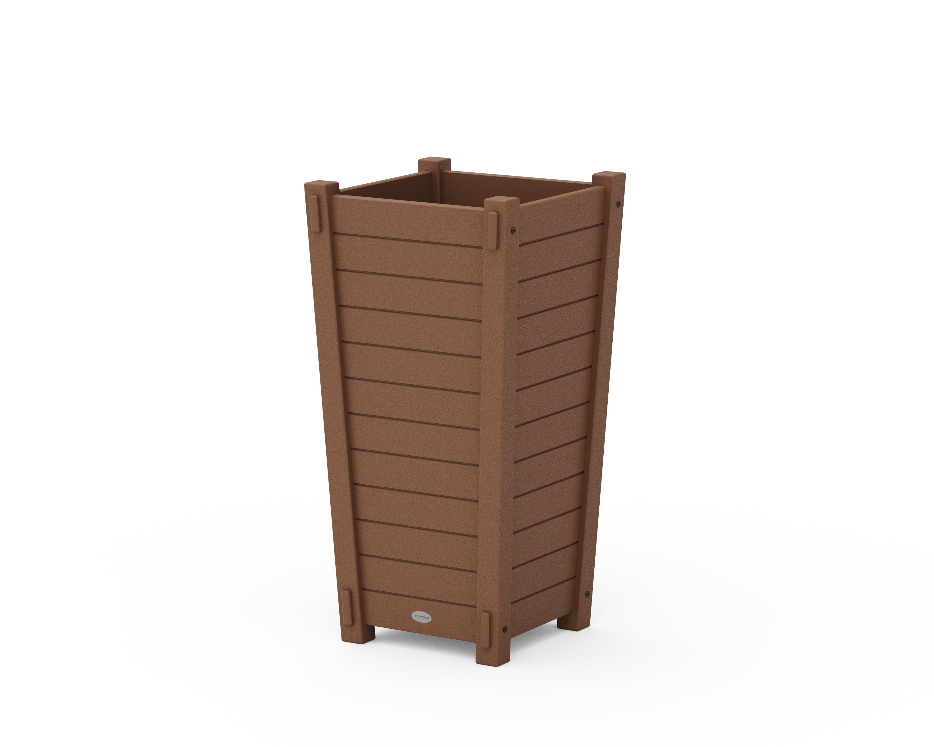 POLYWOOD Nautical Tapered Square Planter Box in Teak