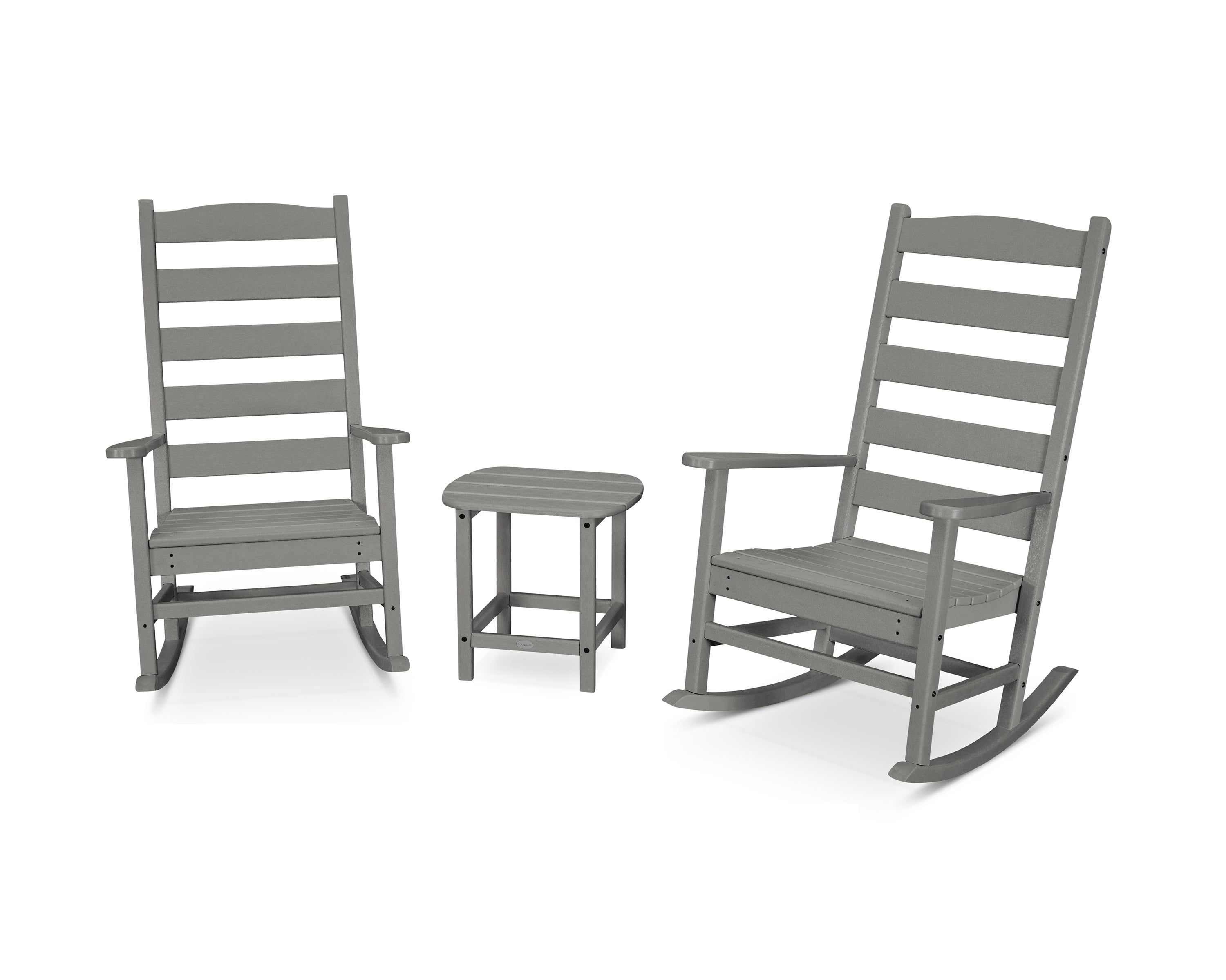 POLYWOOD® Shaker 3-Piece Porch Rocking Chair Set in Slate Grey