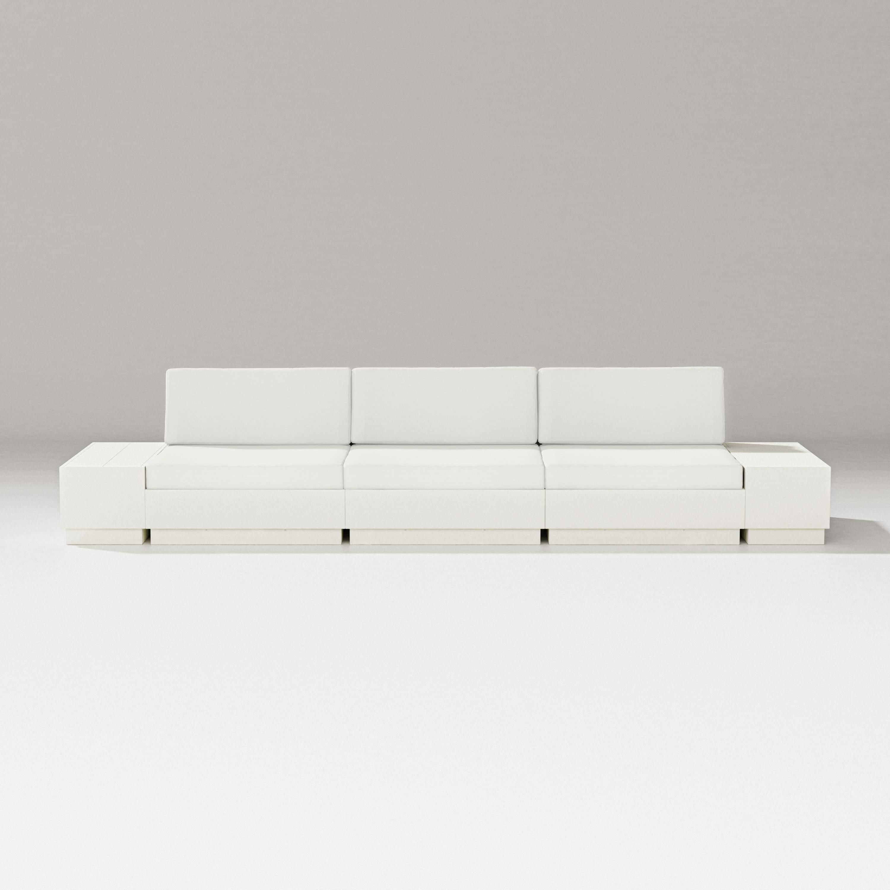 PW Designer Series Elevate Straight Sectional in Vintage White / Natural Linen