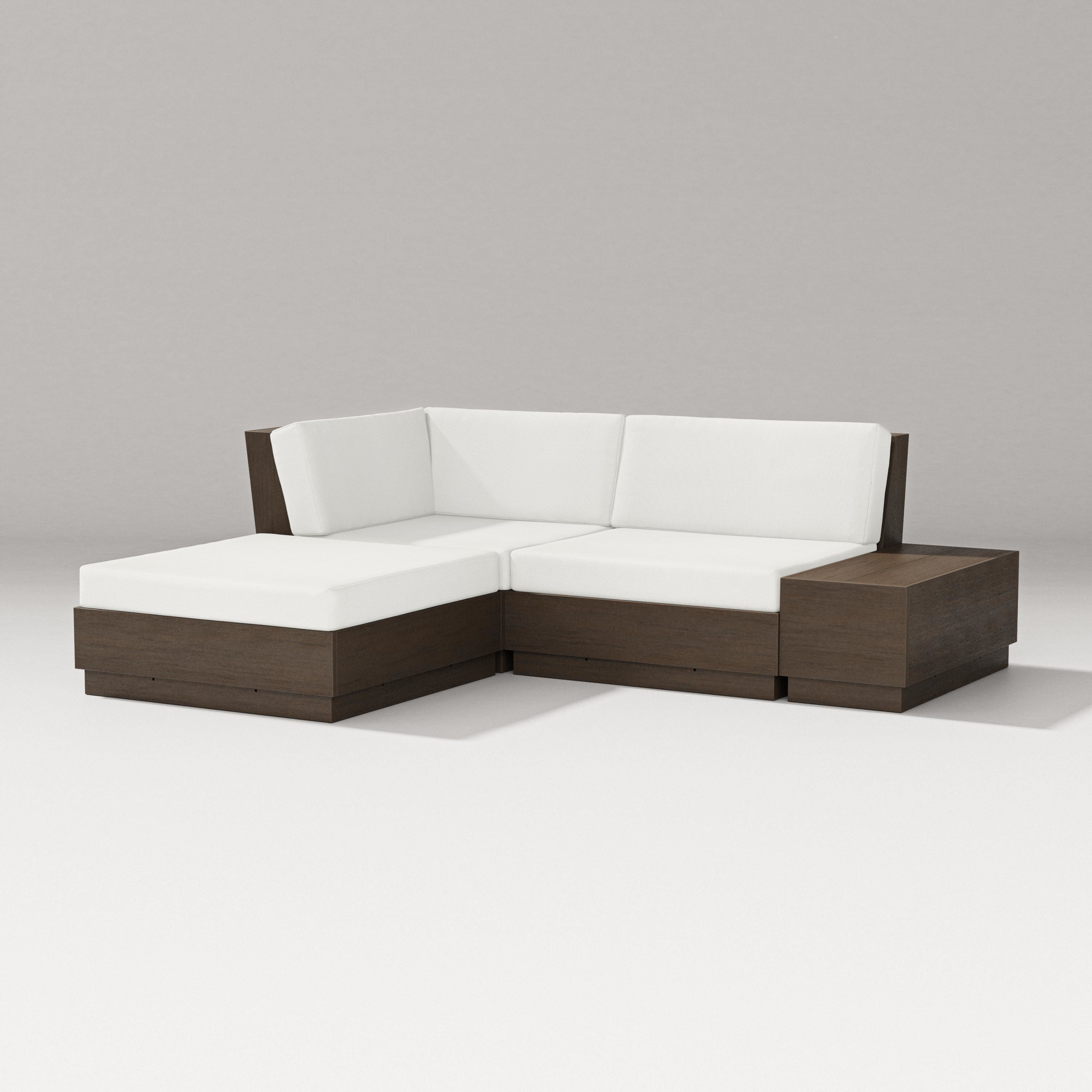 PW Designer Series Elevate Loveseat Sectional with Chaise in Kona / Natural Linen