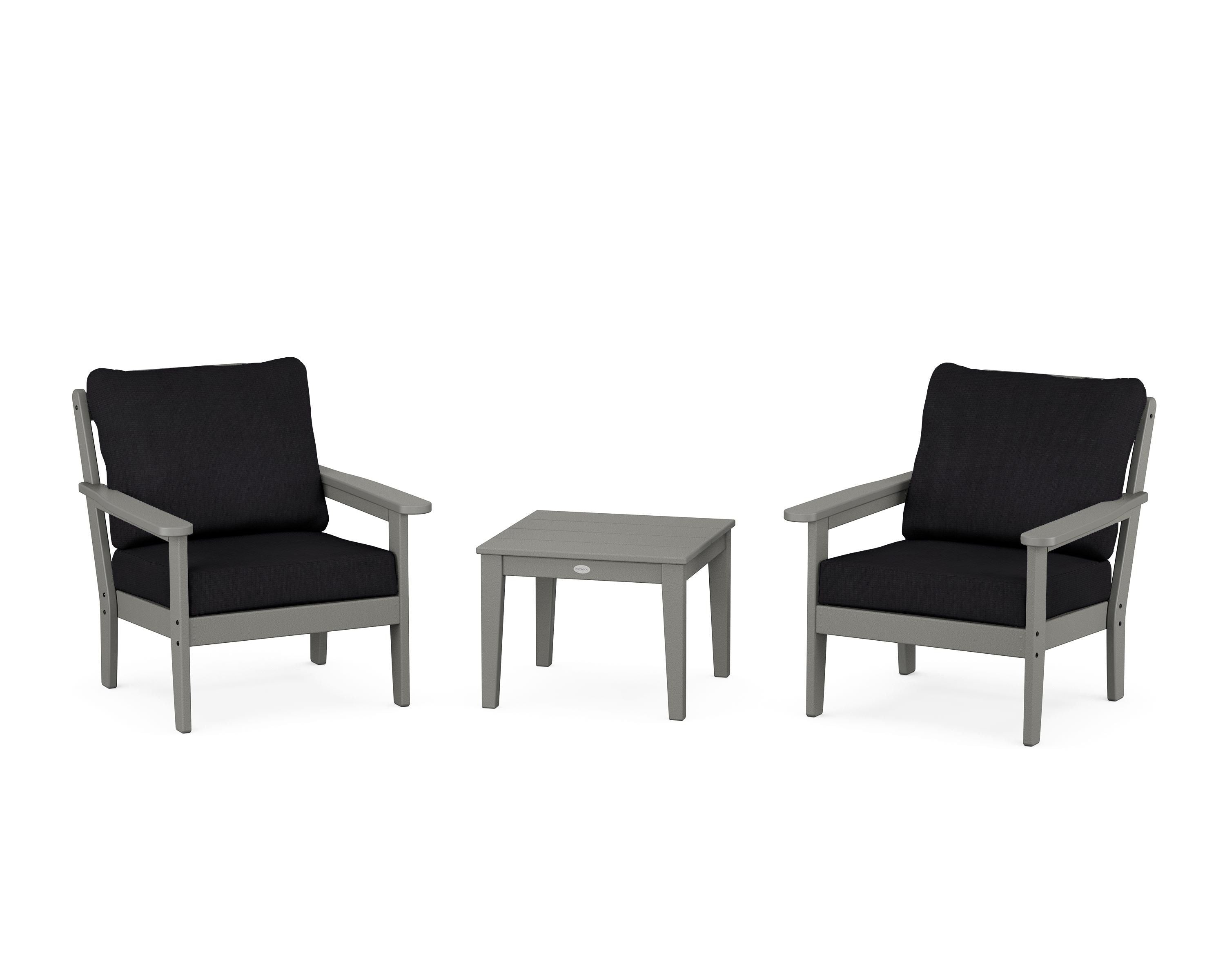 Country Living Cottage 3-Piece Deep Seating Set in Slate Grey / Midnight Linen