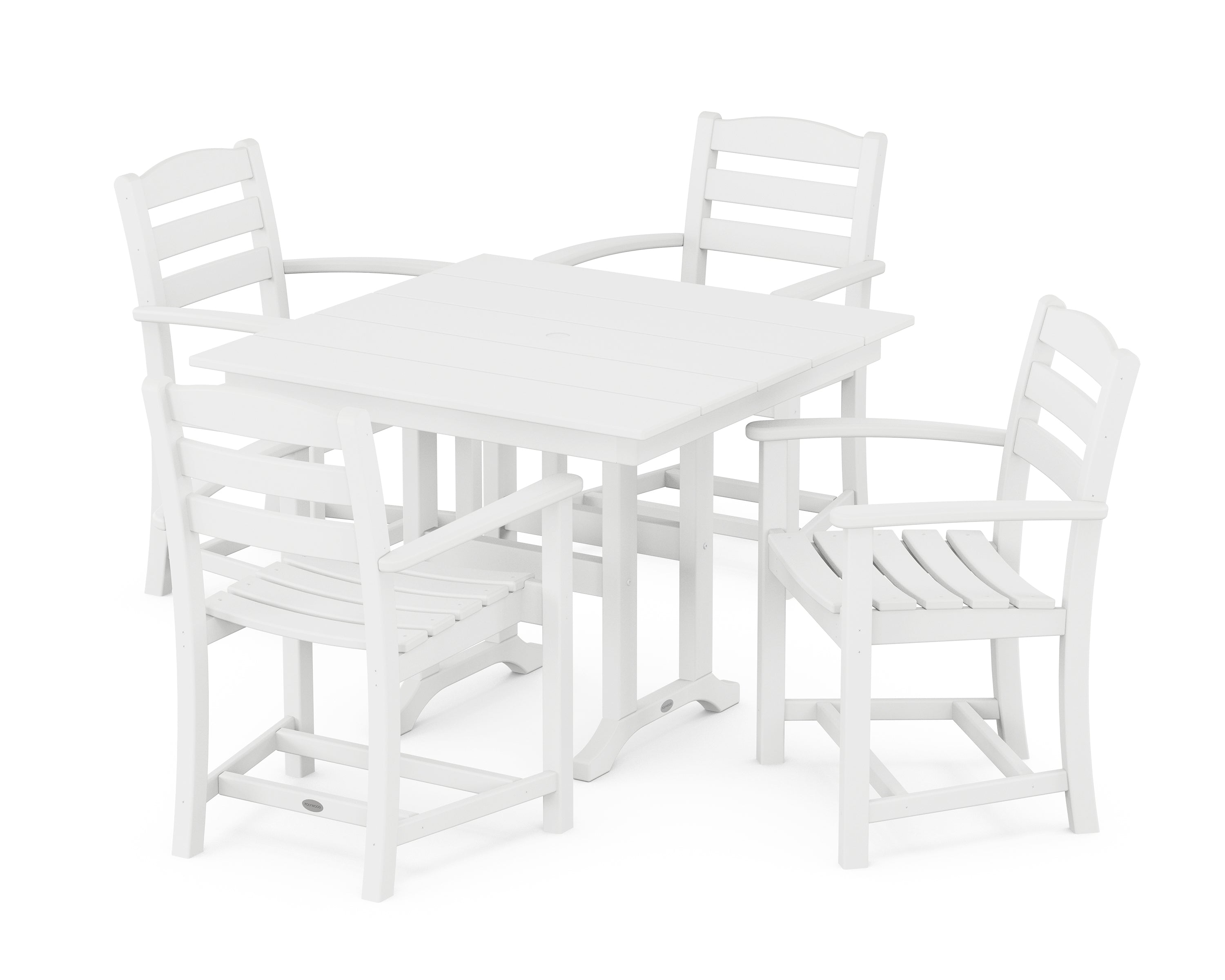 POLYWOOD La Casa Café 5-Piece Farmhouse Dining Set in White