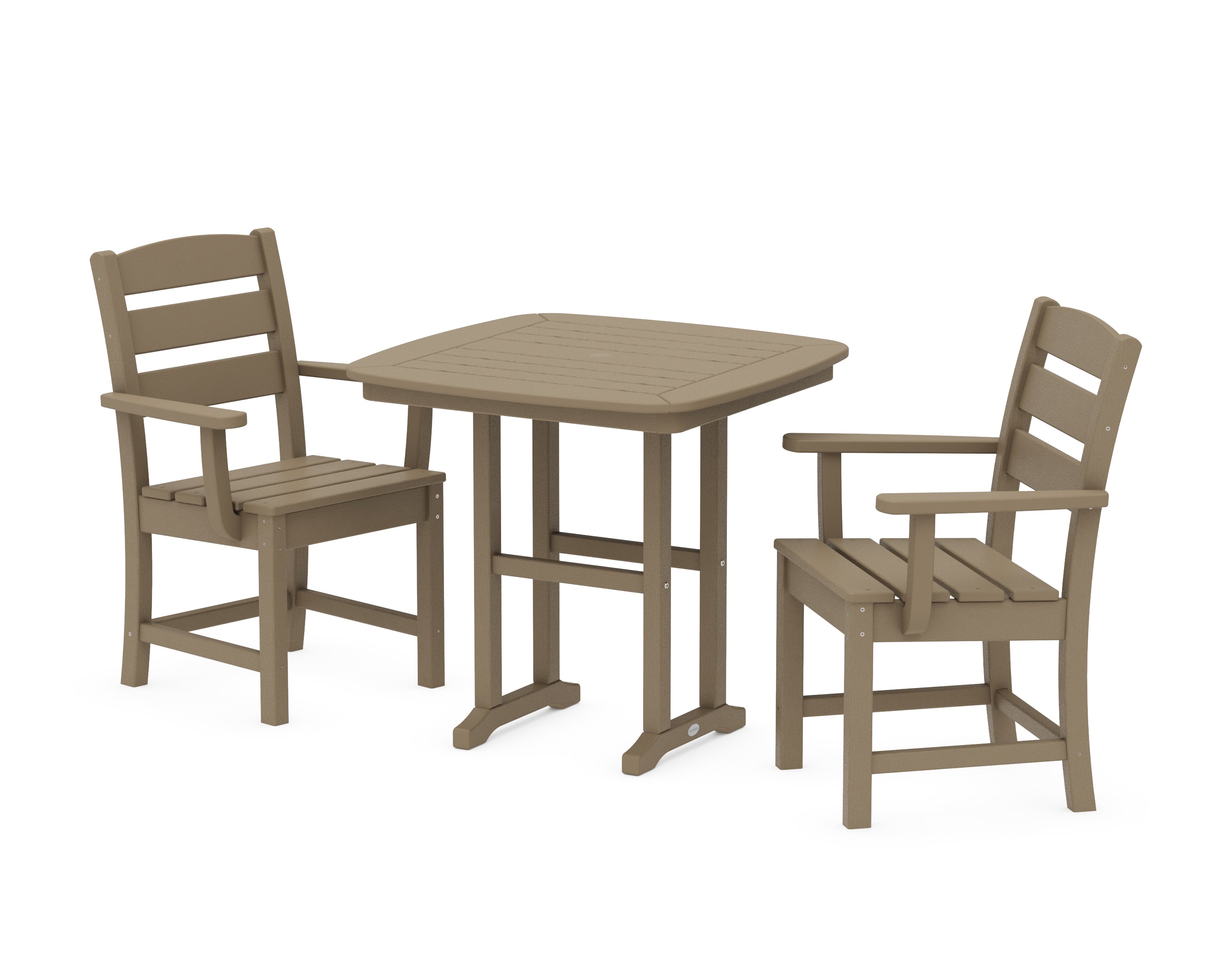 POLYWOOD Lakeside 3-Piece Dining Set in Vintage Sahara