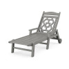 Martha Stewart by POLYWOOD Chinoiserie Chaise Lounge in Slate Grey