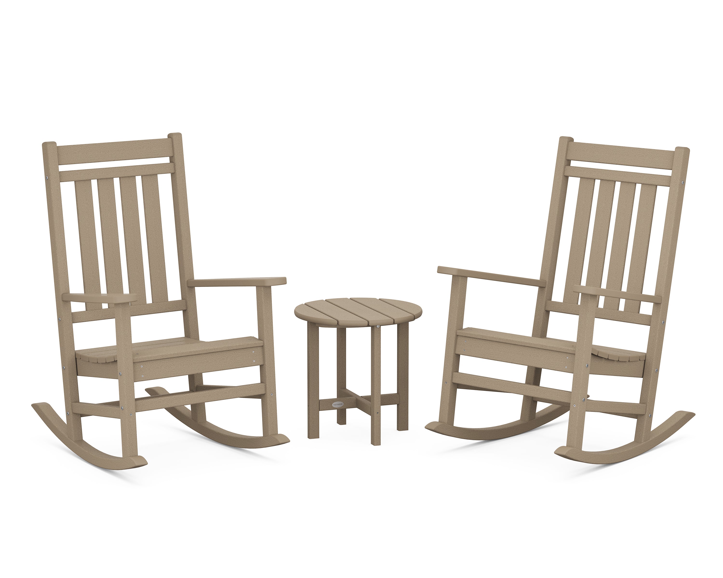 POLYWOOD® Estate 3-Piece Rocking Chair Set in Vintage Sahara