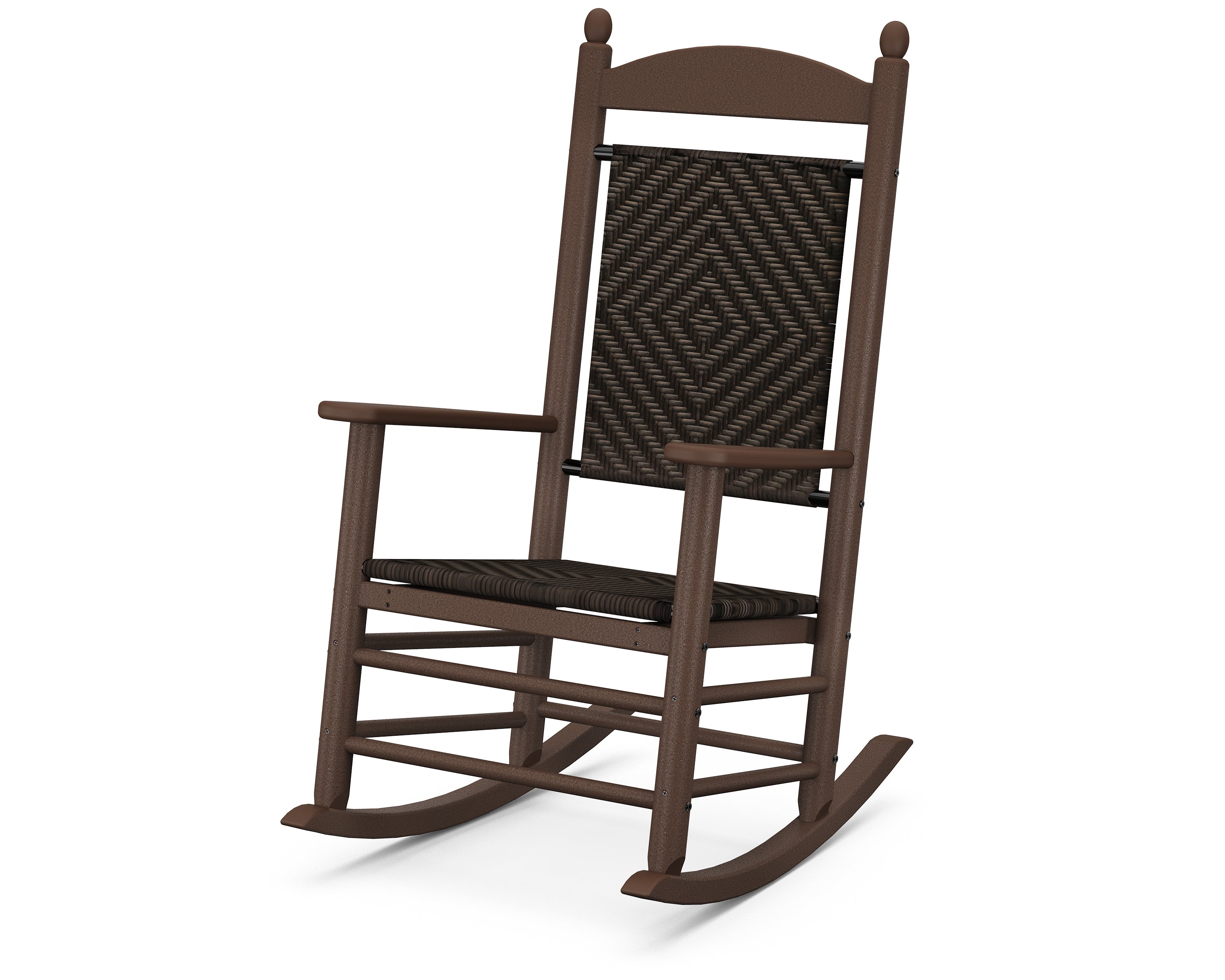 POLYWOOD® Jefferson Woven Rocking Chair in Mahogany / Cahaba