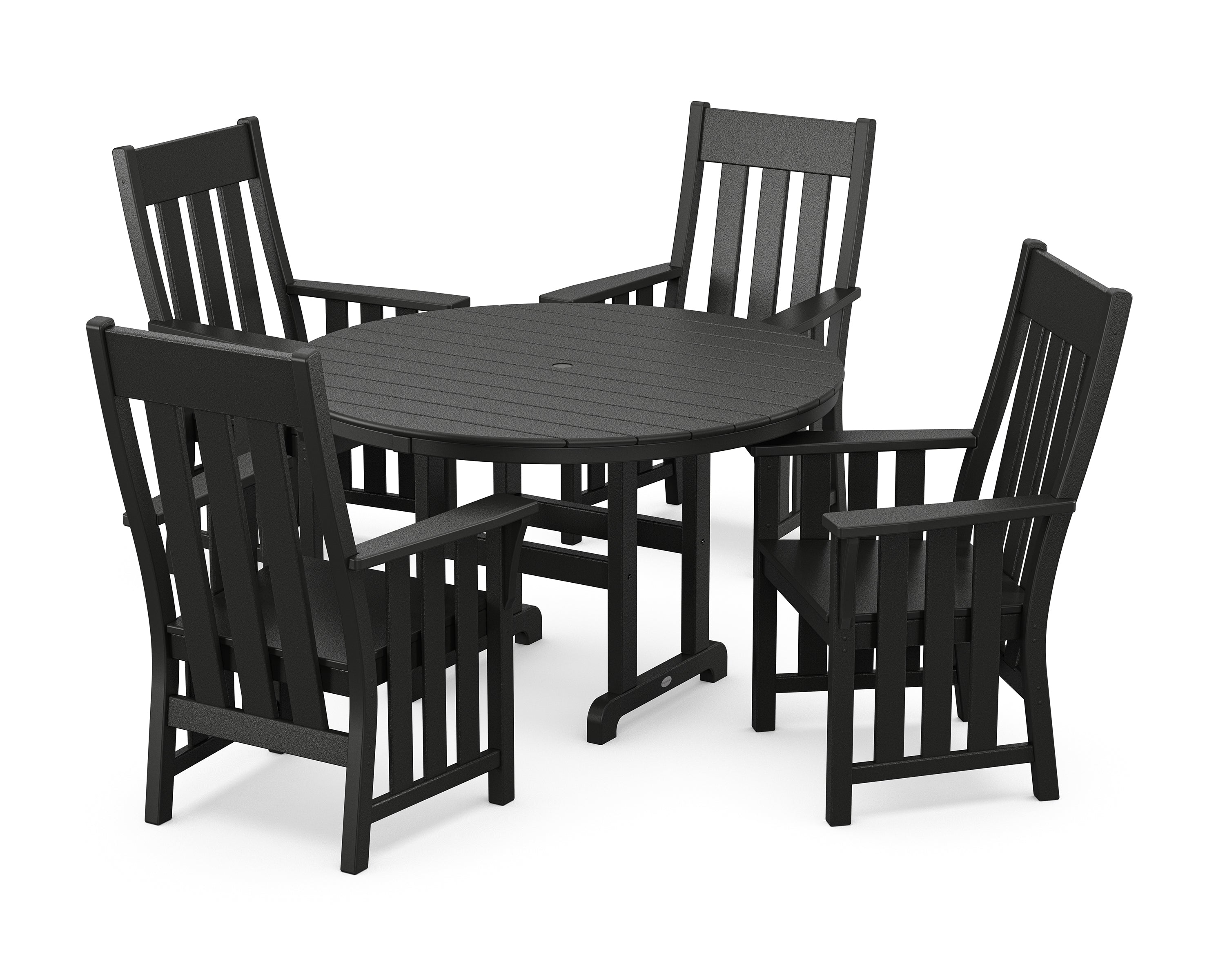 Martha Stewart by POLYWOOD® Acadia 5-Piece Round Farmhouse Dining Set in Black
