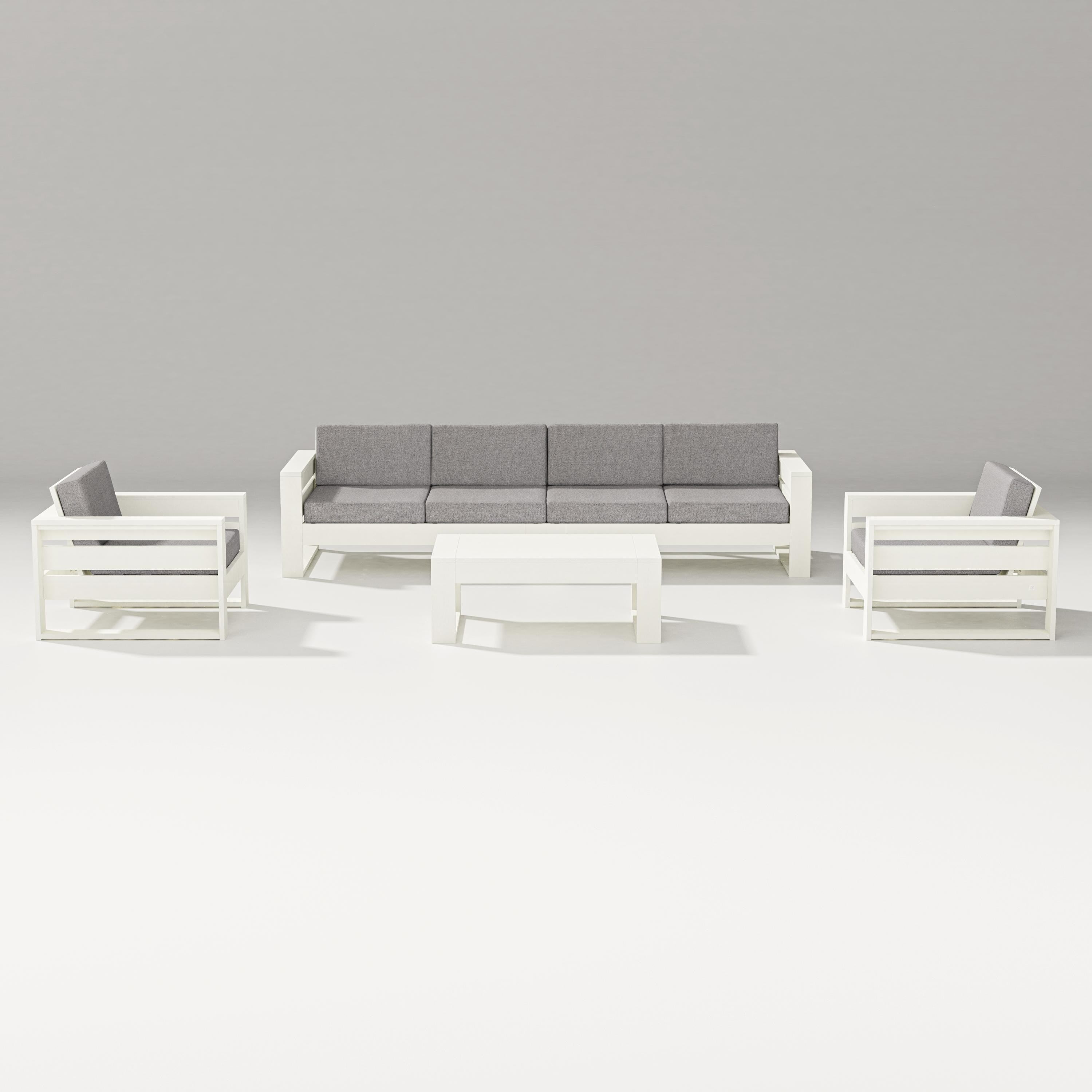 PW Designer Series Latitude 5-Piece Lounge Sofa Set in Vintage White / Grey Mist