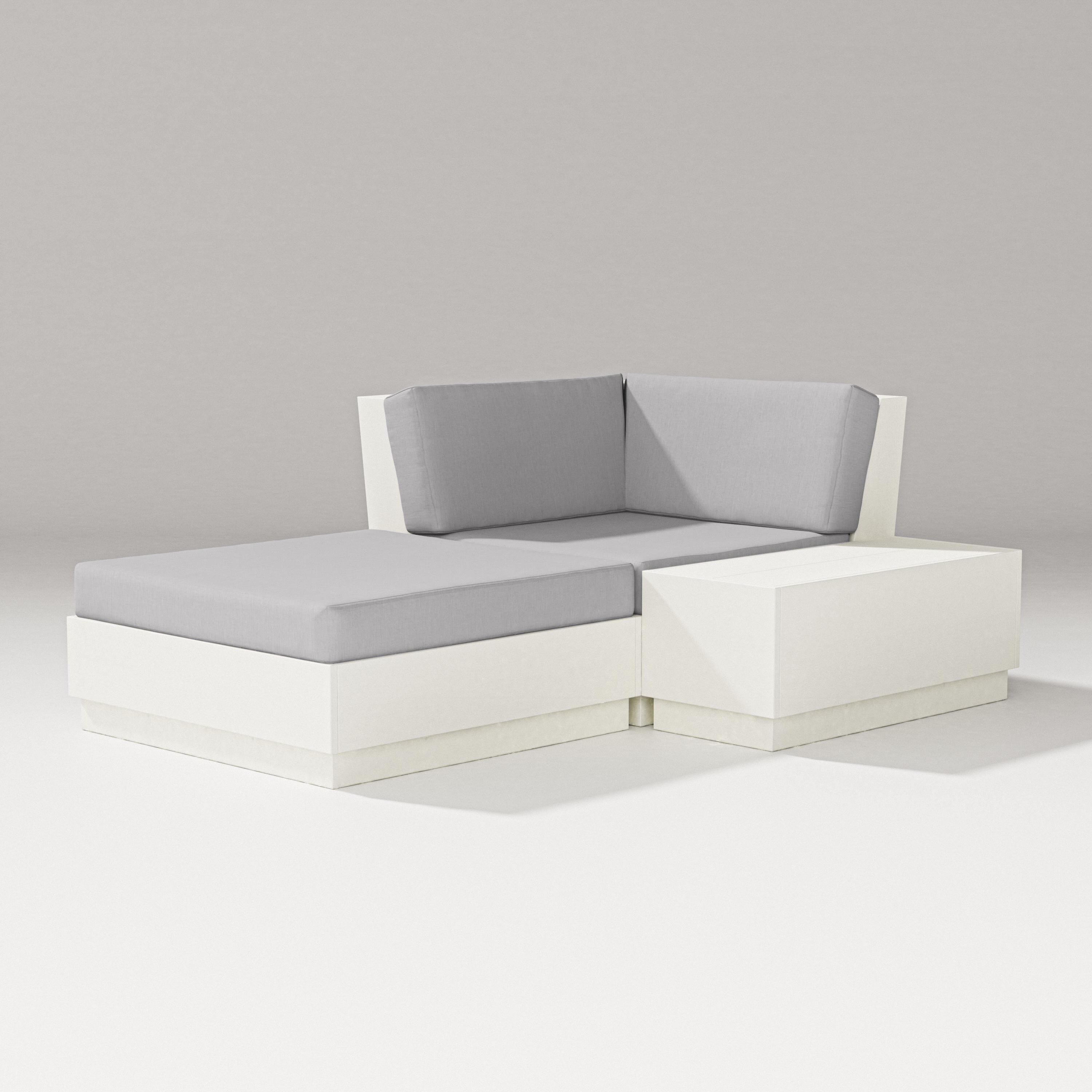 PW Designer Series Elevate Corner Chaise in Vintage White / Granite