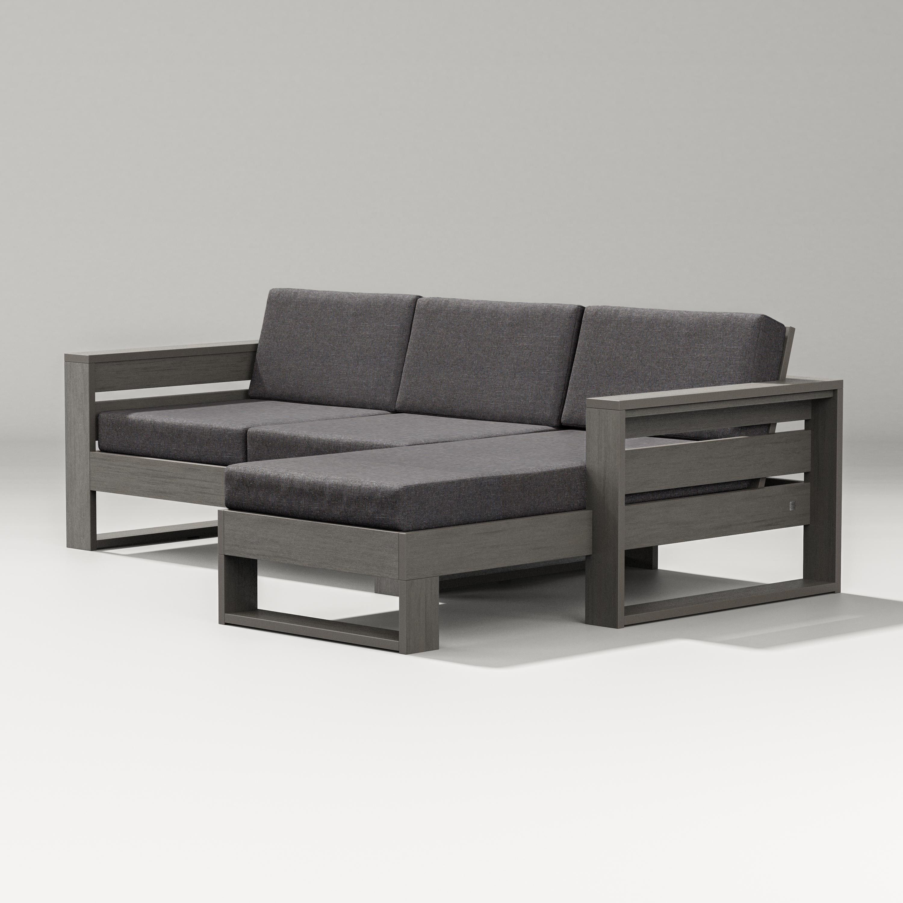 PW Designer Series Latitude Right Chaise Sectional in Driftwood / Ash Charcoal
