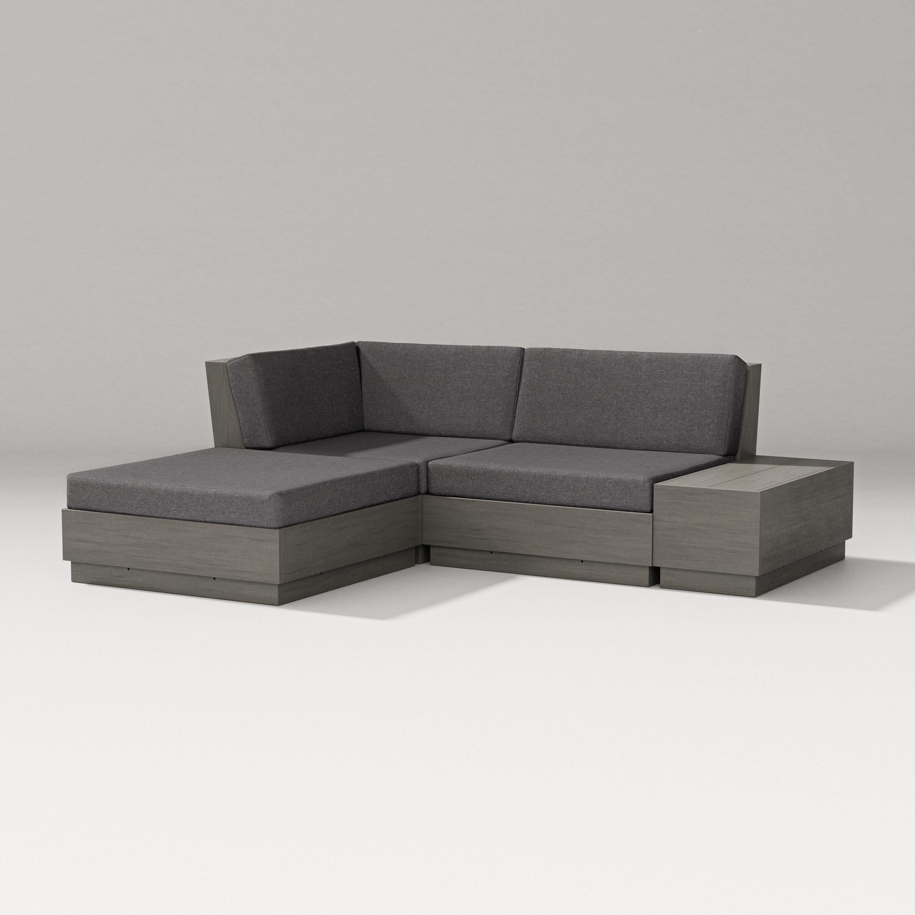 PW Designer Series Elevate Loveseat Sectional with Chaise in Driftwood / Ash Charcoal
