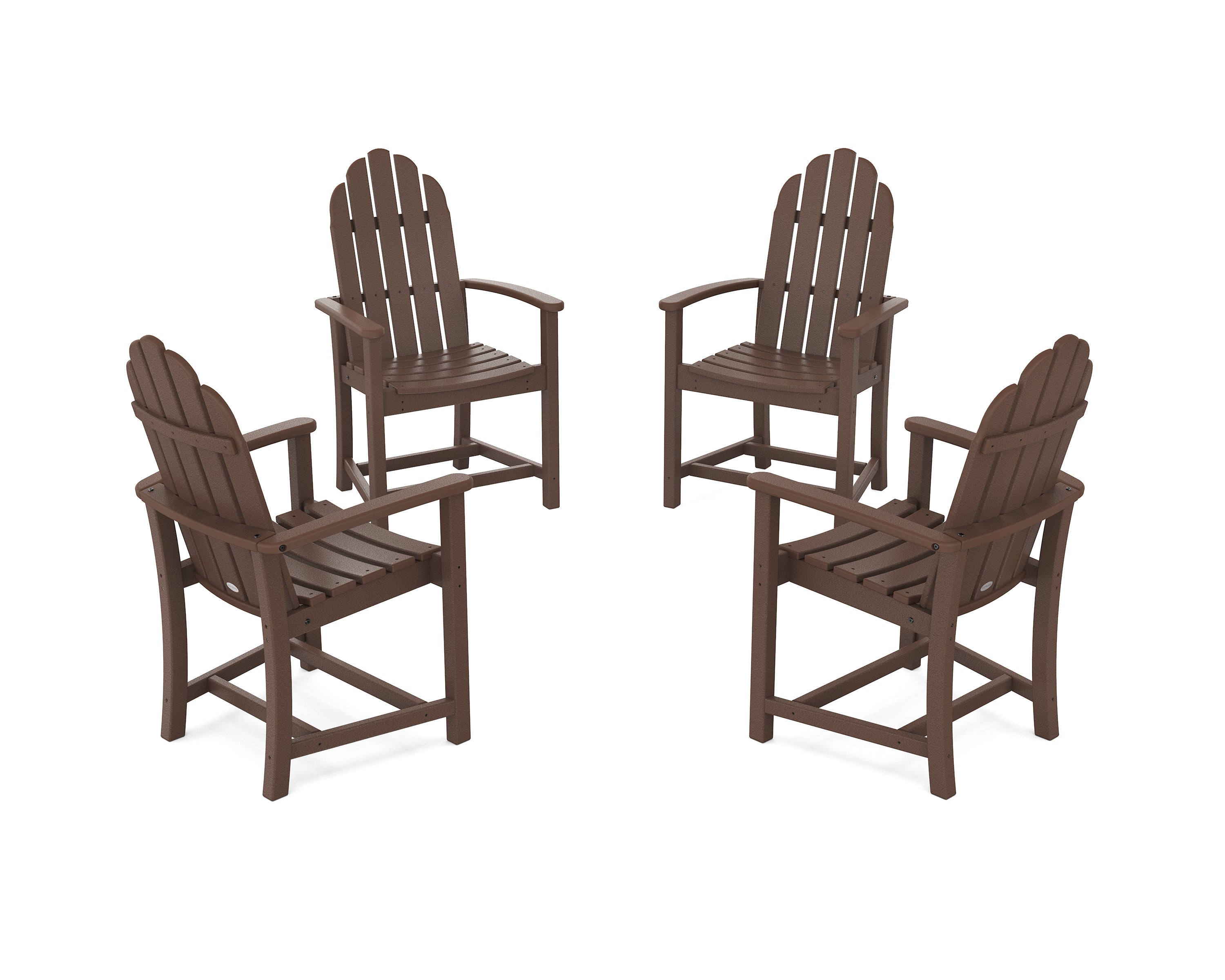 POLYWOOD® Classic 4-Piece Upright Adirondack Conversation Set in Mahogany