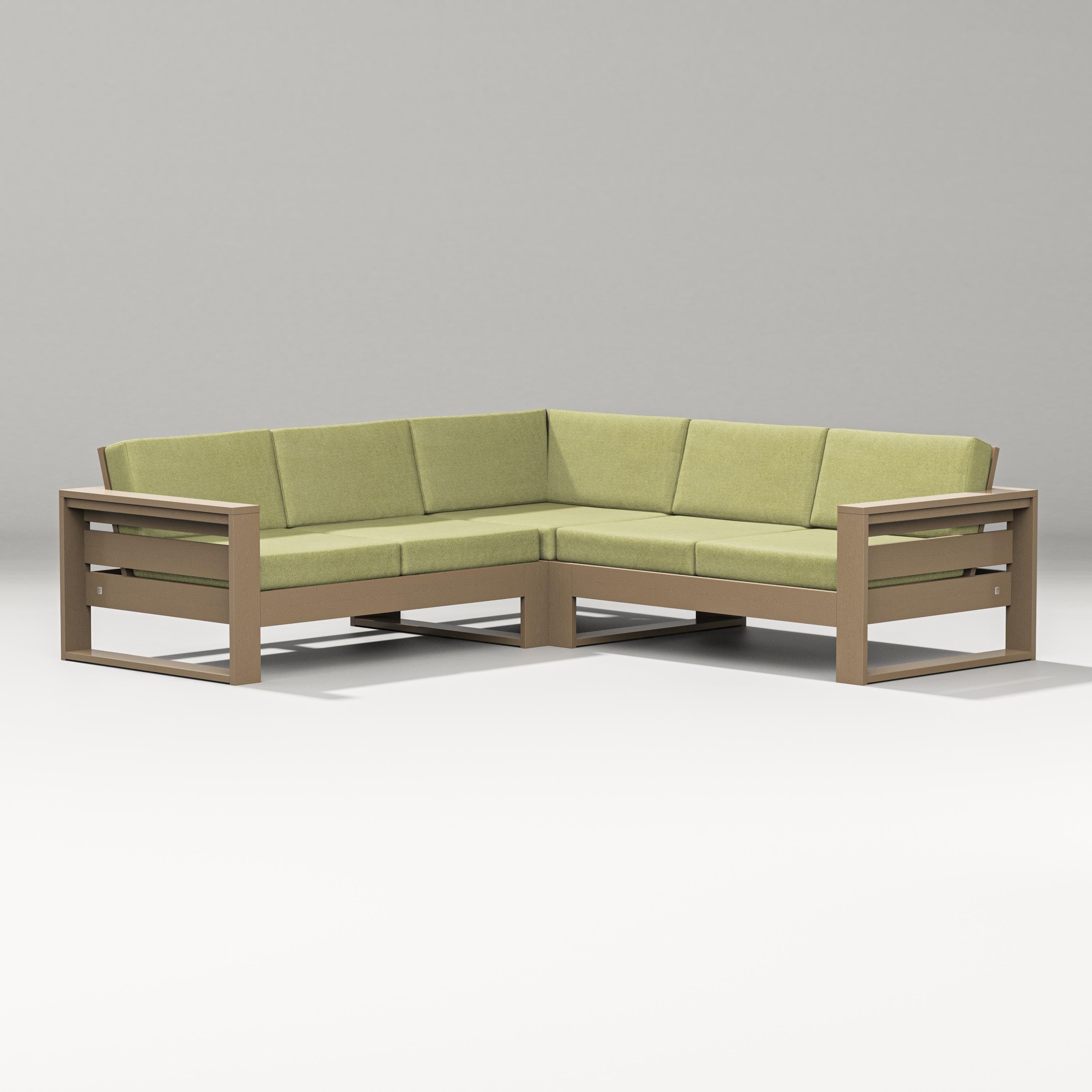 PW Designer Series Latitude Corner Sectional in Vintage Sahara / Chartreuse Boucle