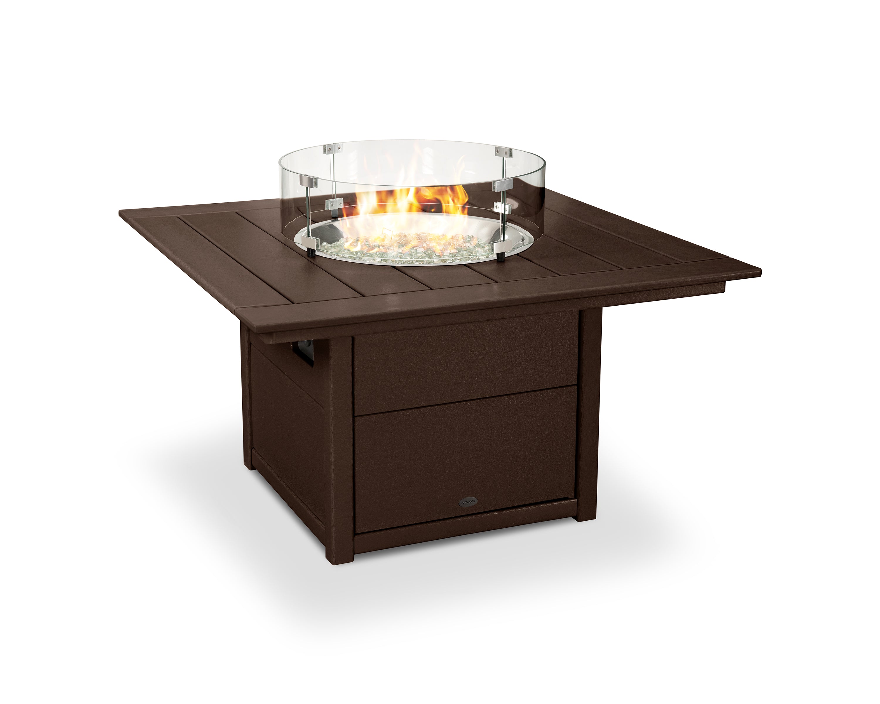 POLYWOOD® Square 42" Fire Pit Table in Mahogany