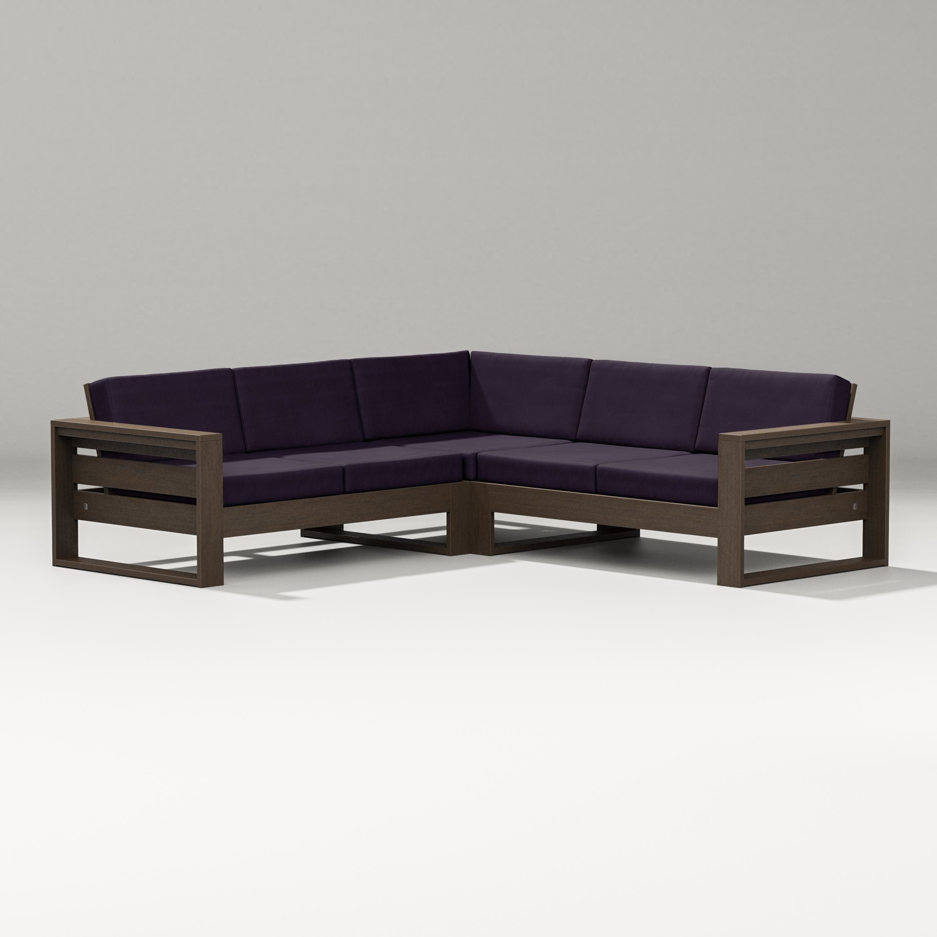 PW Designer Series Latitude Corner Sectional in Kona / Navy Linen