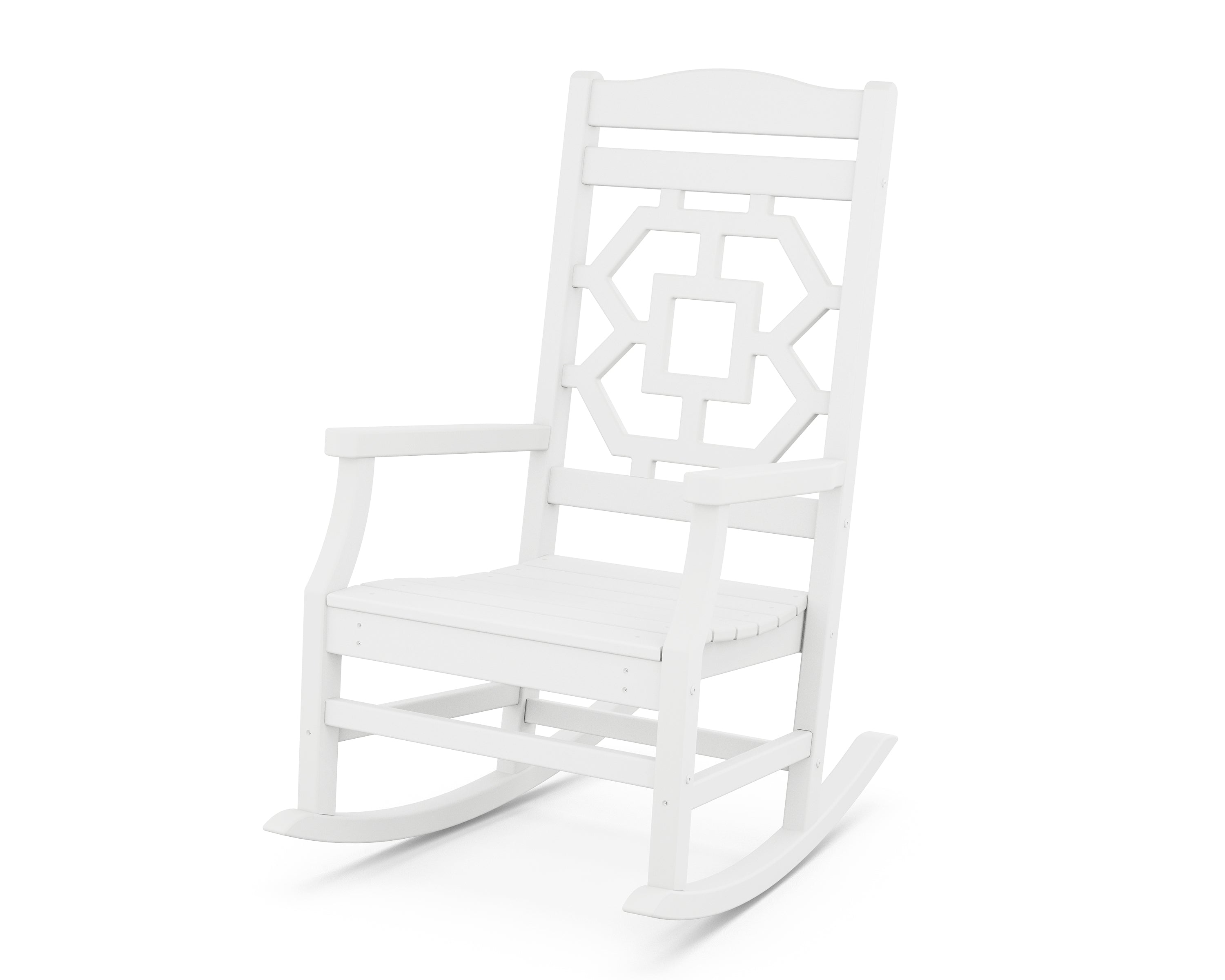 Martha Stewart by POLYWOOD® Chinoiserie Rocking Chair in White